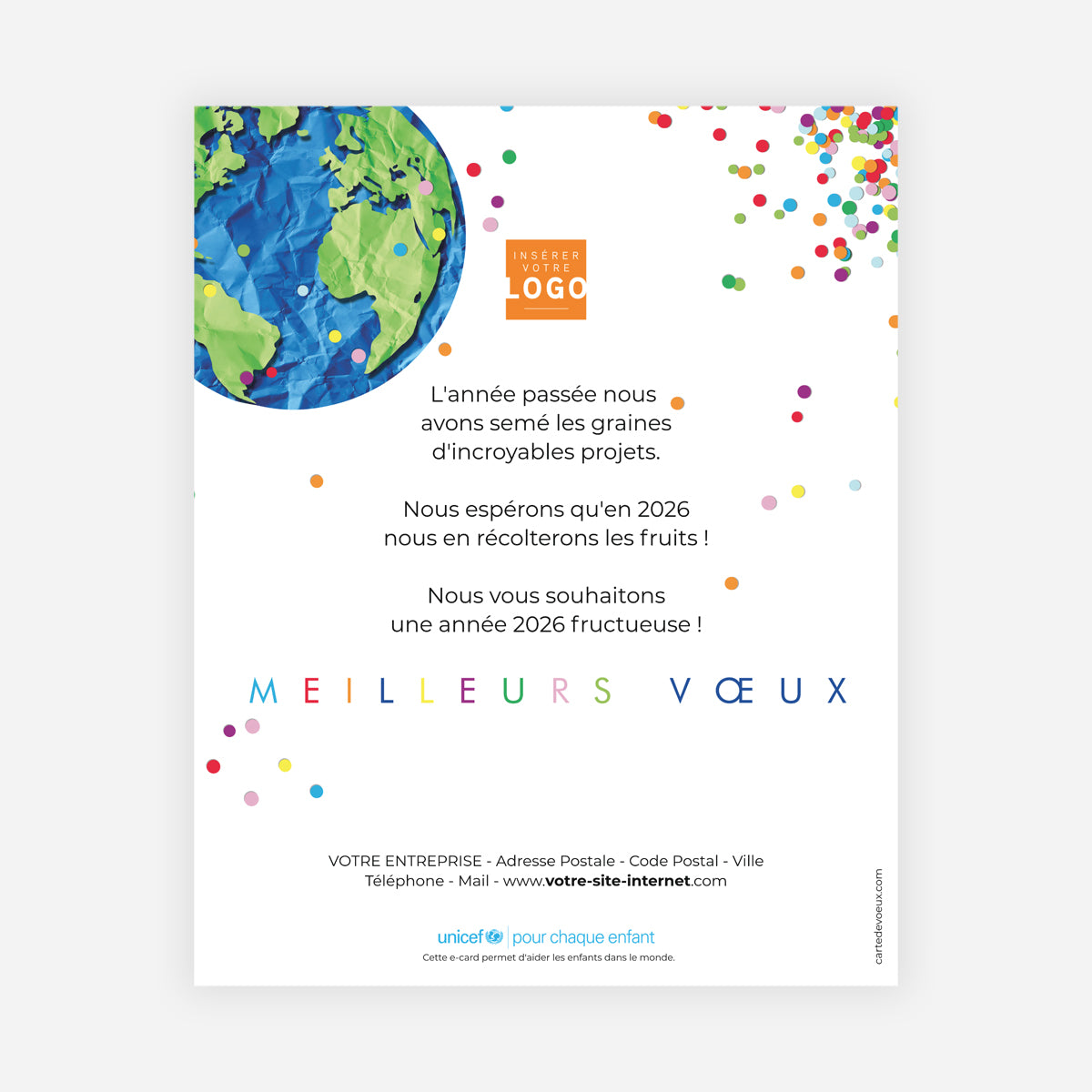 Un monde à célébrer | Vœux professionnels • Carte virtuelle • eCard Image photo N° 1