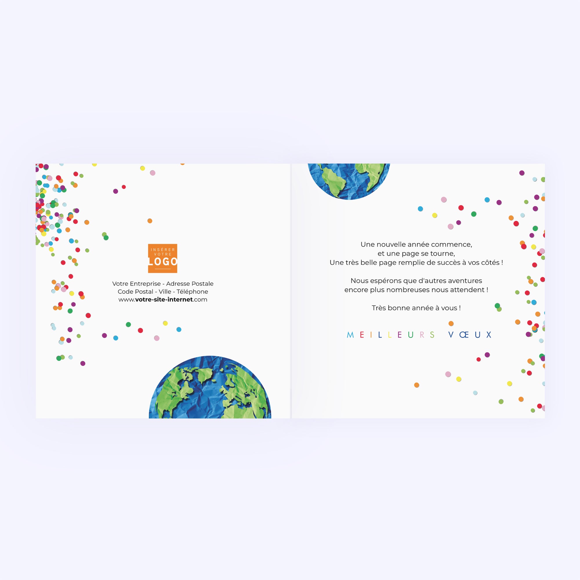 Un monde à célébrer | Vœux professionnels • Carte de voeux • Carré double photo N° 2