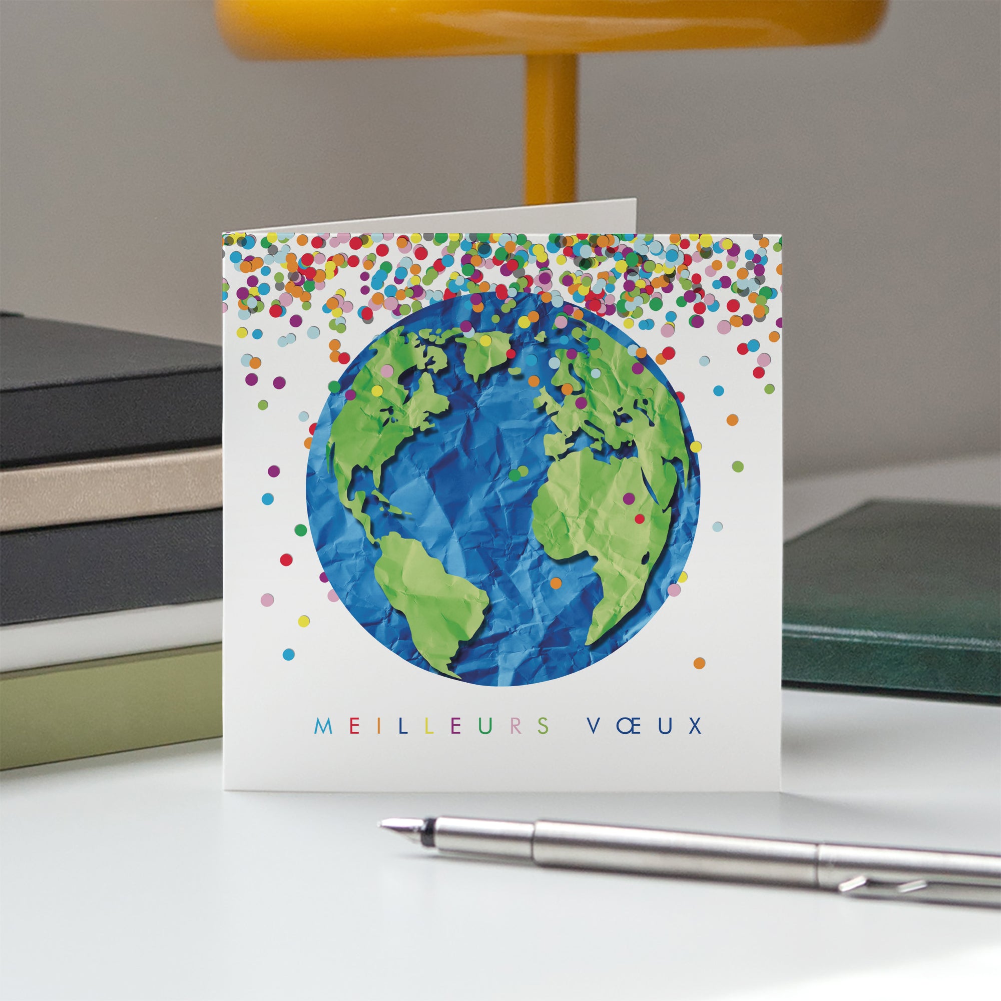 Un monde à célébrer | Vœux professionnels • Carte de voeux • Carré double photo N° 5