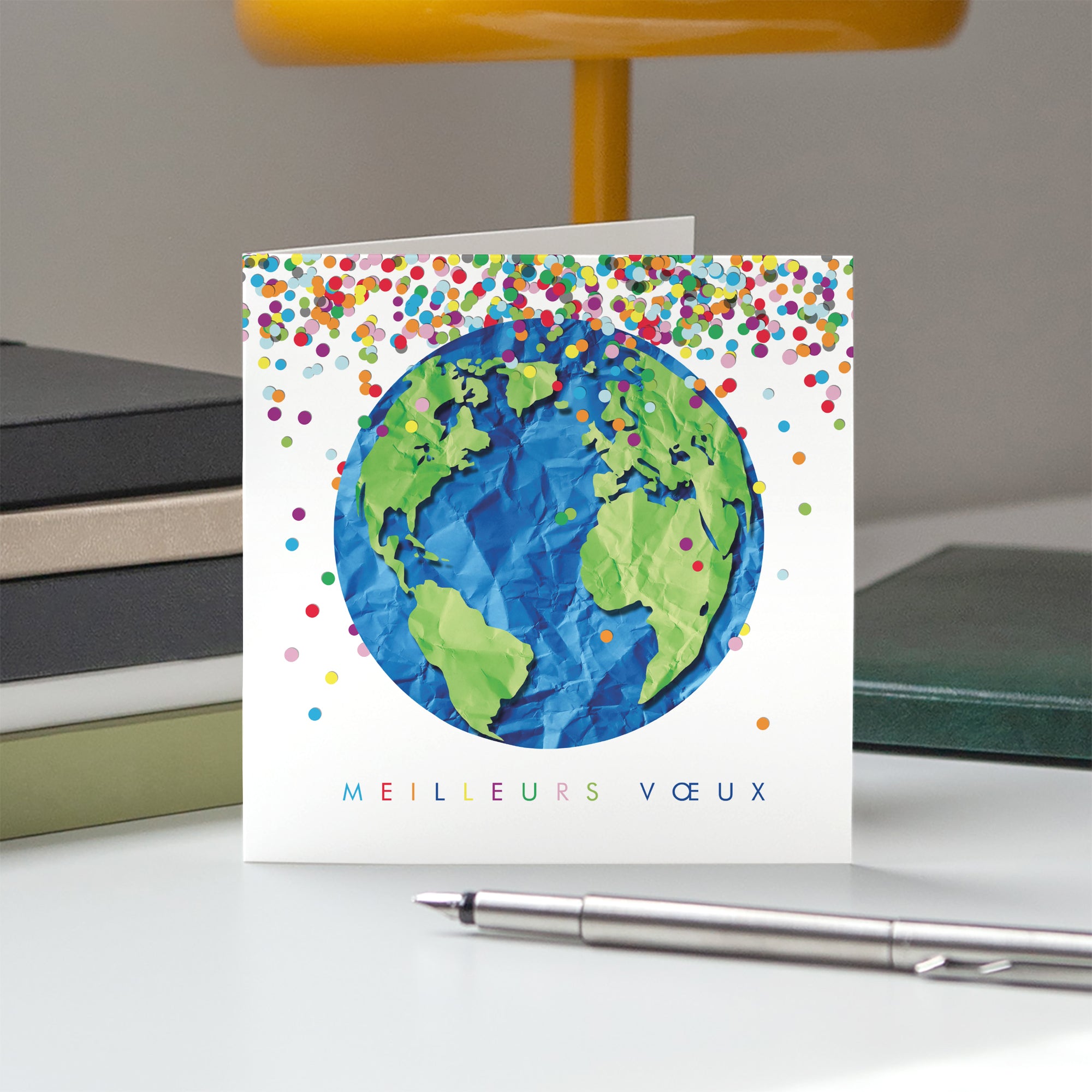 Un monde à célébrer | Vœux professionnels • Carte de voeux • Carré double photo N° 5