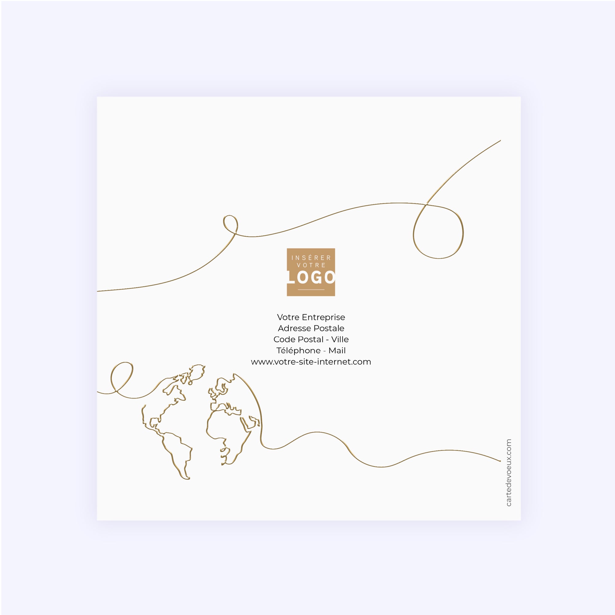 Le fil d’or | Vœux professionnels • Carte de voeux dorure • Carré double photo N° 3