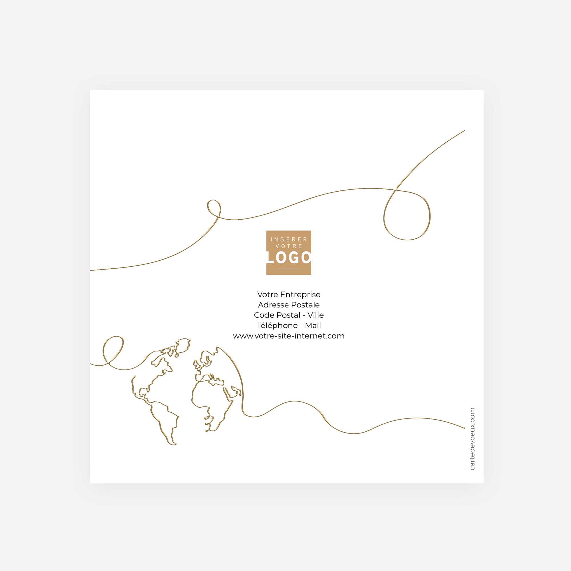 Le fil d’or | Vœux professionnels • Carte de voeux dorure • Carré double photo N° 3