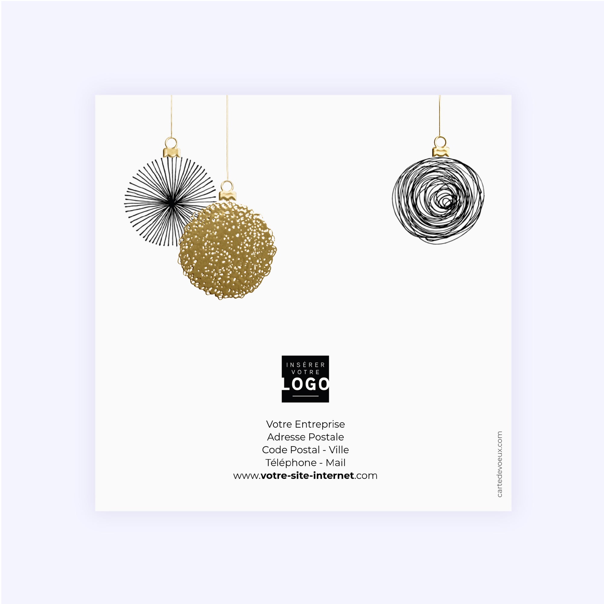 Éclats Suspendus | Vœux professionnels • Carte de voeux dorure • Carré double photo N° 3
