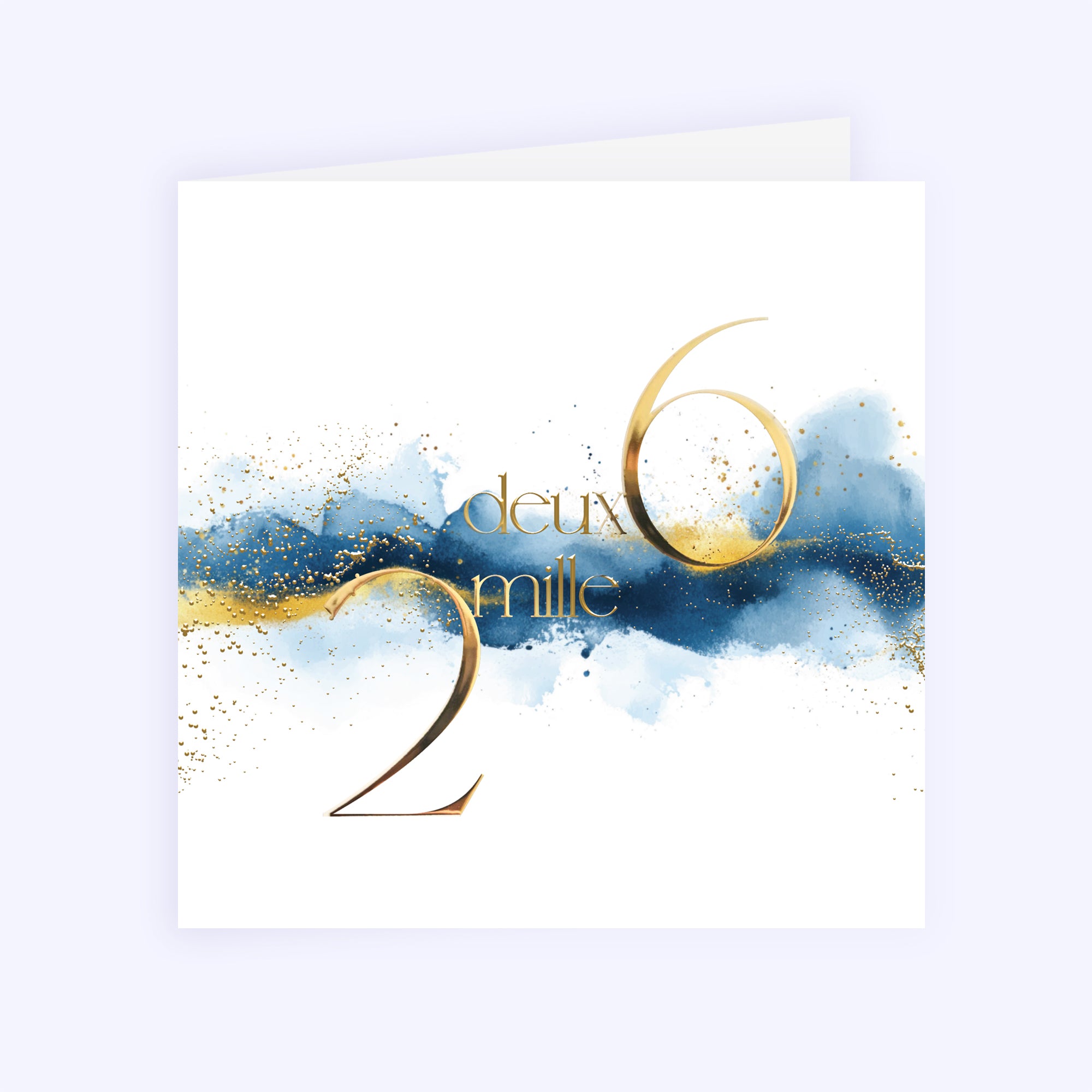 Azur d’Or | Vœux professionnels • Carte de voeux dorure • Carré double photo N° 1