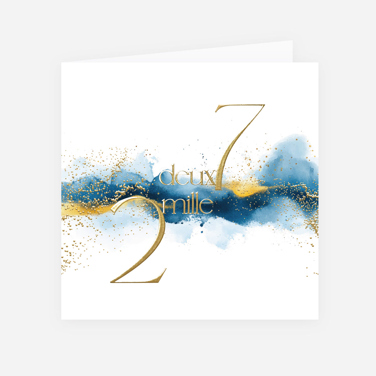 Azur d’Or | Vœux professionnels • Carte de voeux dorure • Carrée pliable photo N° 1