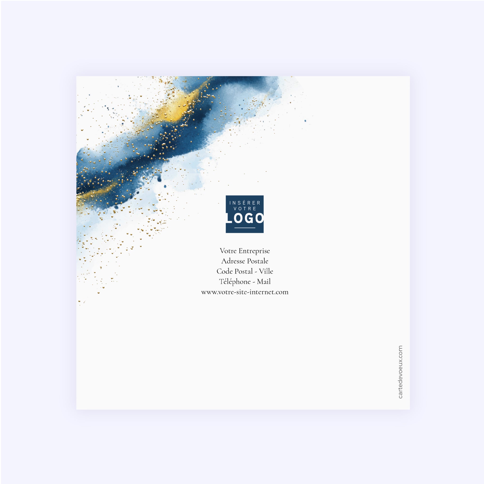 Azur d’Or | Vœux professionnels • Carte de voeux dorure • Carré double photo N° 3