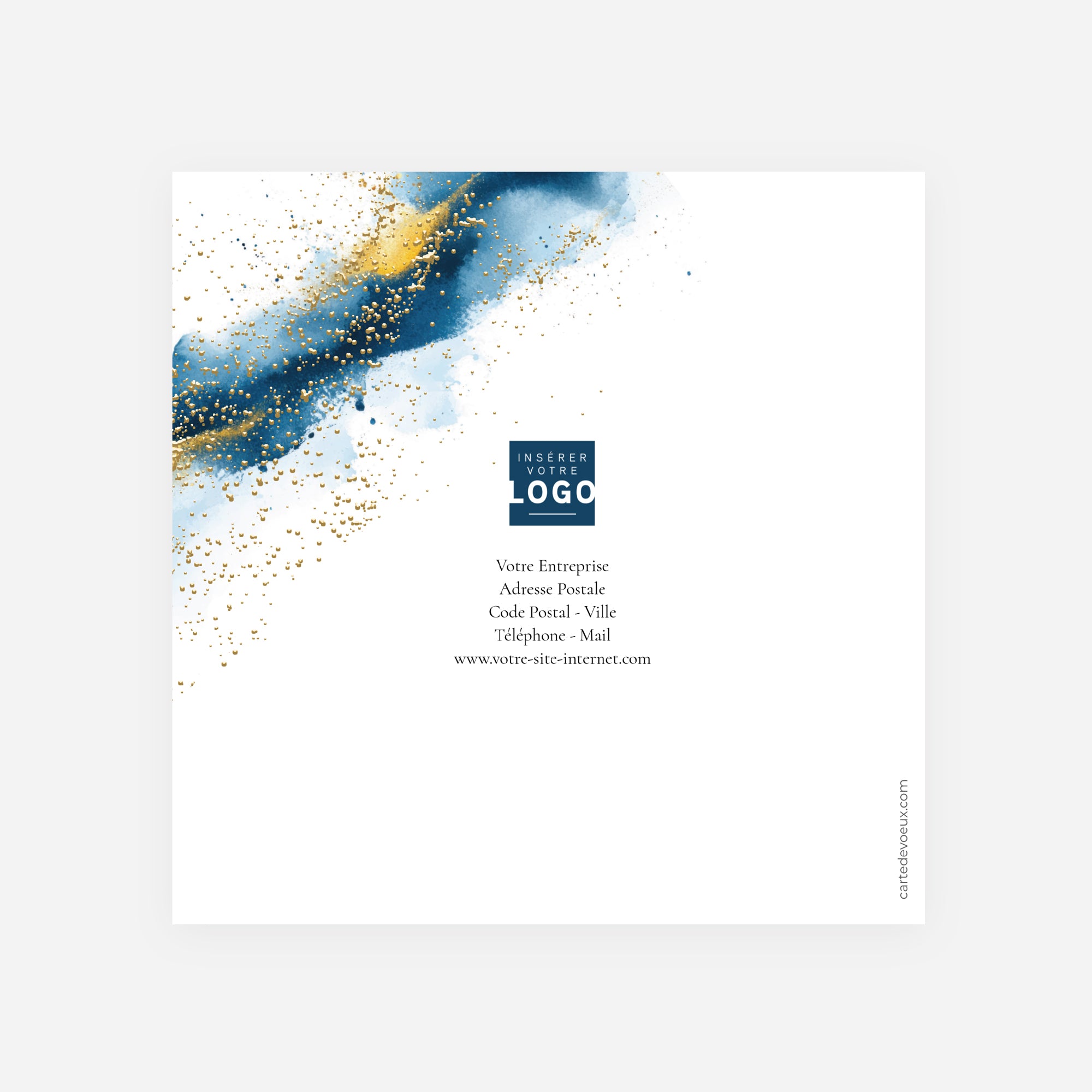 Azur d’Or | Vœux professionnels • Carte de voeux dorure • Carré double photo N° 3