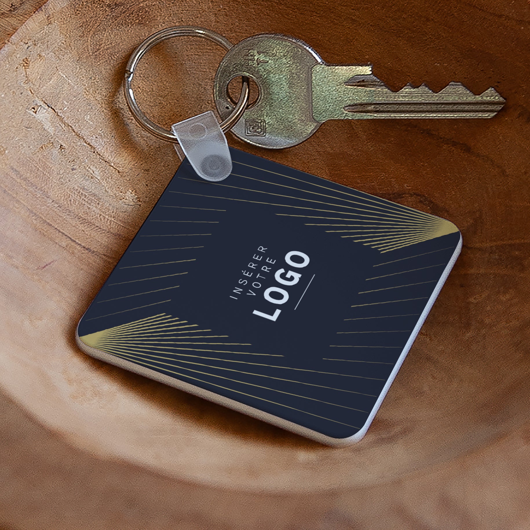 Rayons Croisés | Cadeau entreprise • Porte-clés • Carré photo N° 1