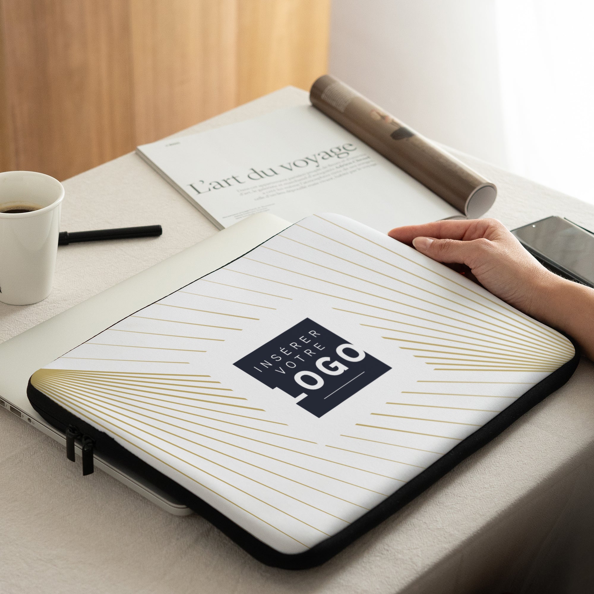 Rayons Croisés | Cadeau entreprise • Housse ordinateur • 15 pouces photo N° 2