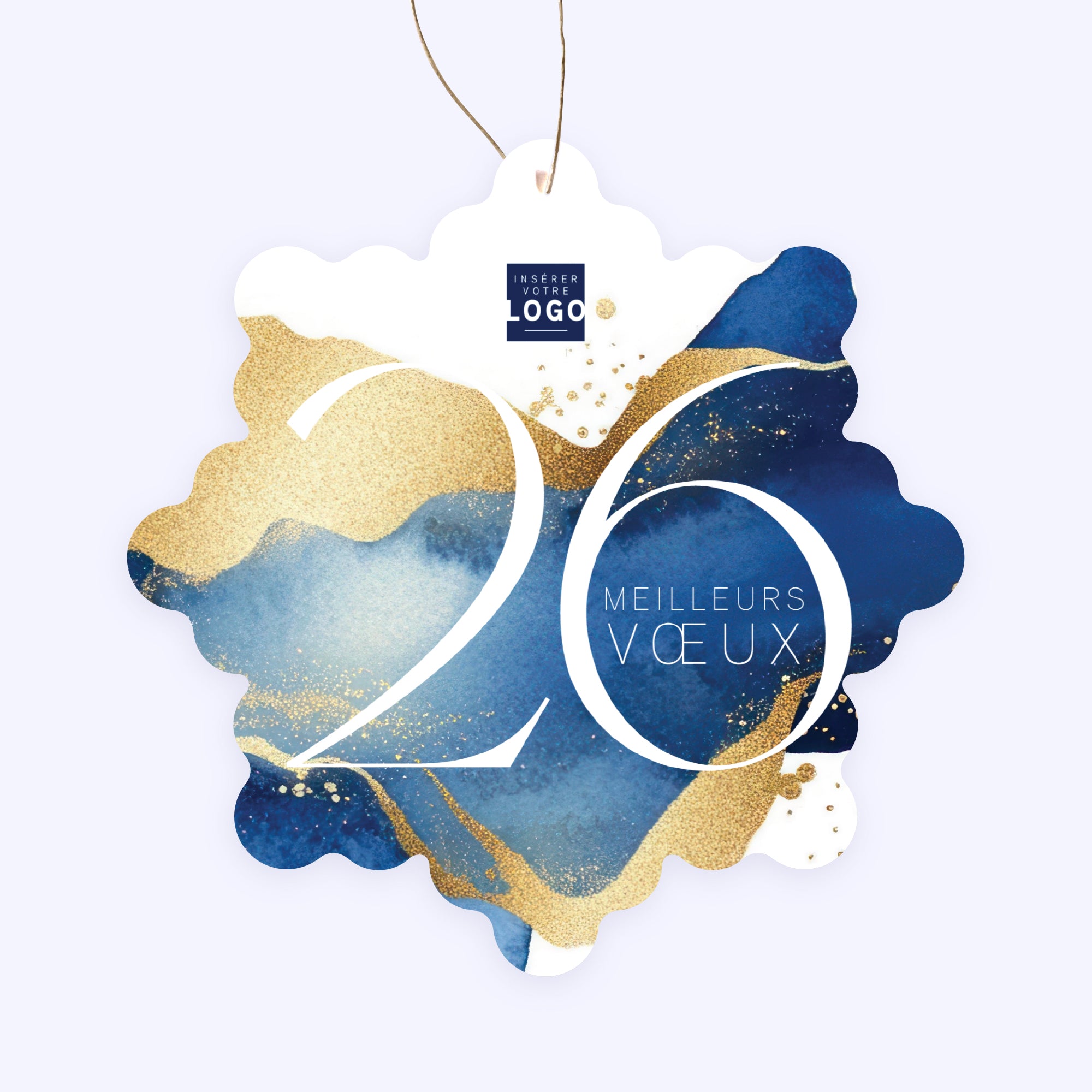 Écume d’Or | Vœux professionnels • Boule de Noël papier • Flocon photo N° 1
