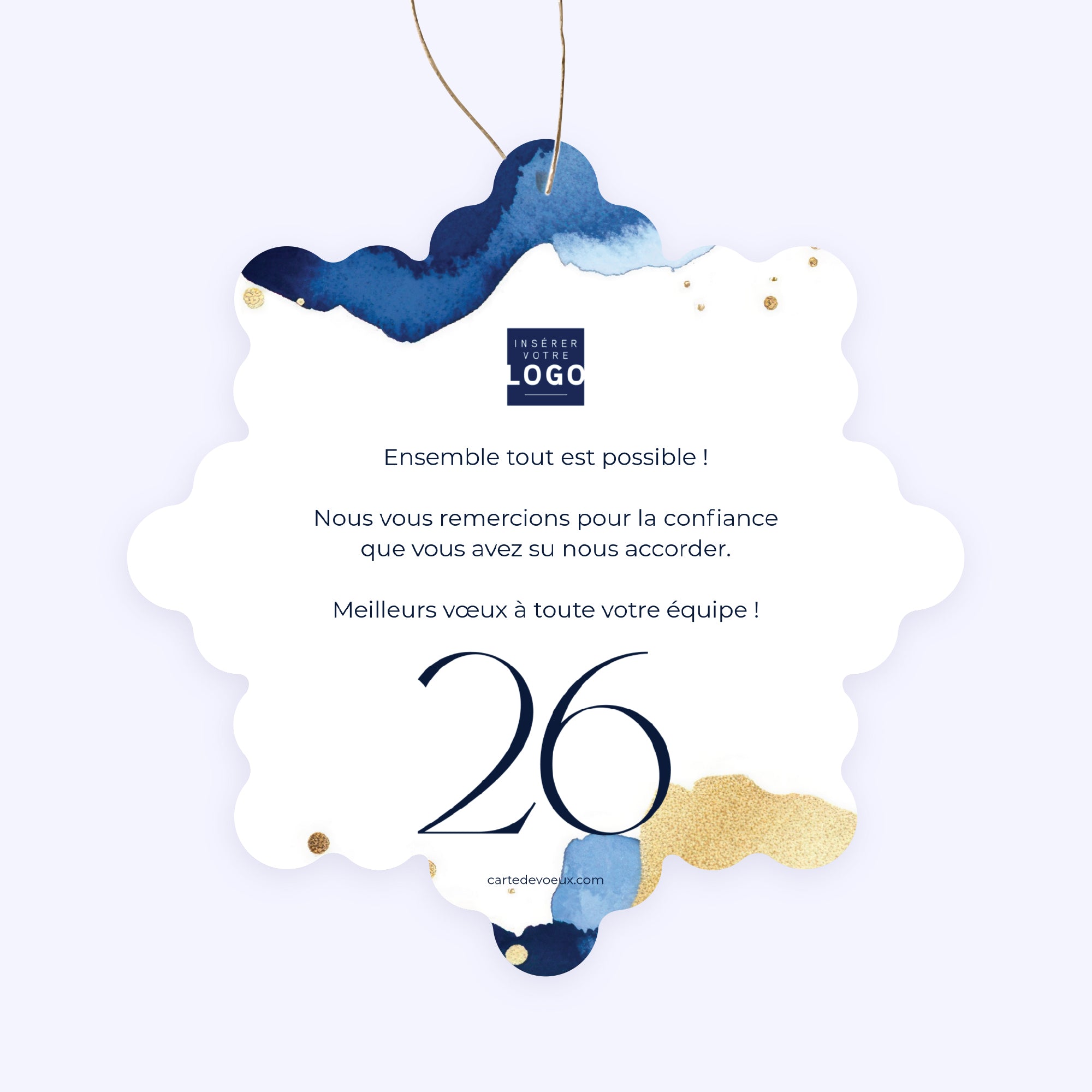 Écume d’Or | Vœux professionnels • Boule de Noël papier • Flocon photo N° 2