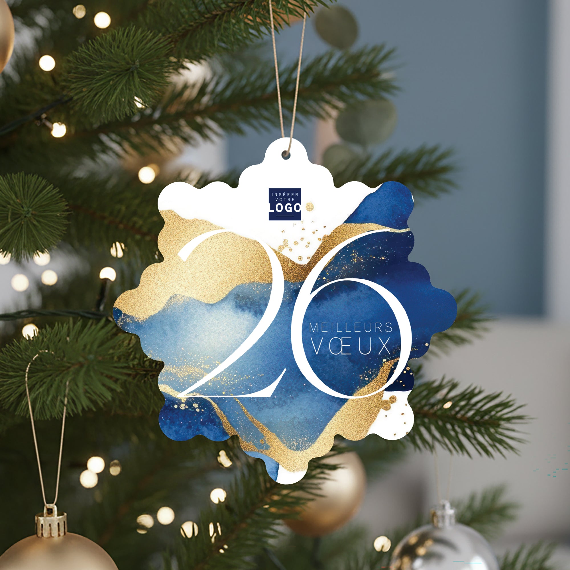Écume d’Or | Vœux professionnels • Boule de Noël papier • Flocon photo N° 4