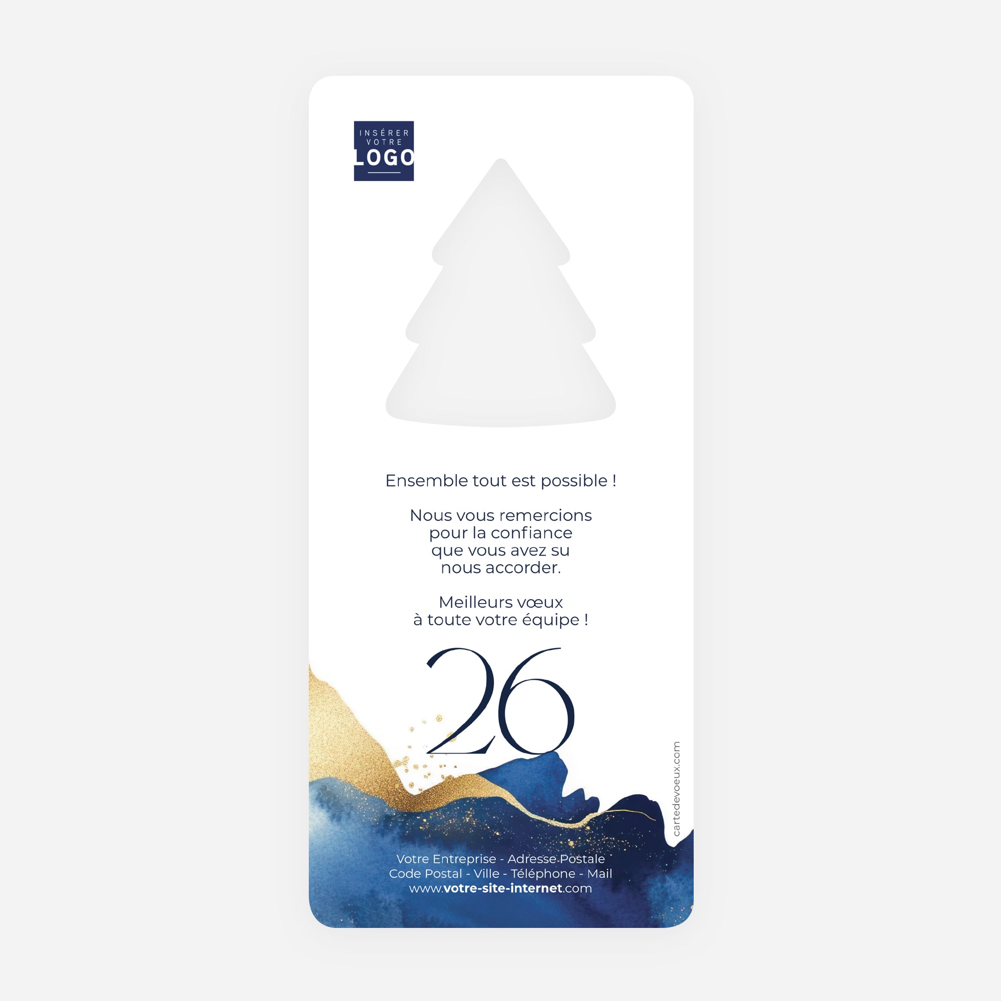 Écume d’Or | Vœux professionnels • Carte de voeux • Vertical sapin photo N° 2