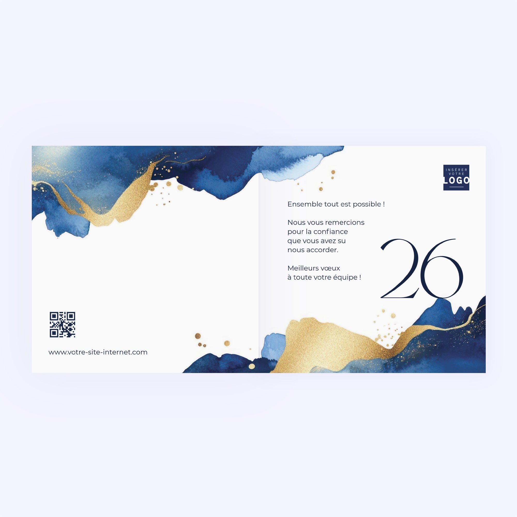 Écume d’Or | Vœux professionnels • Carte de voeux • Carré double photo N° 2