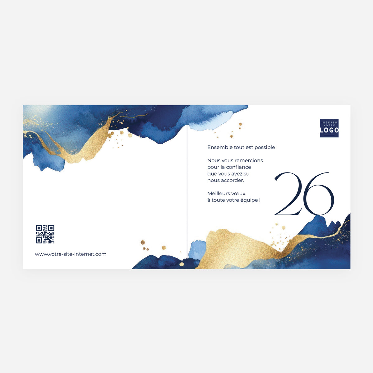 Écume d’Or | Vœux professionnels • Carte de voeux • Carré double photo N° 2