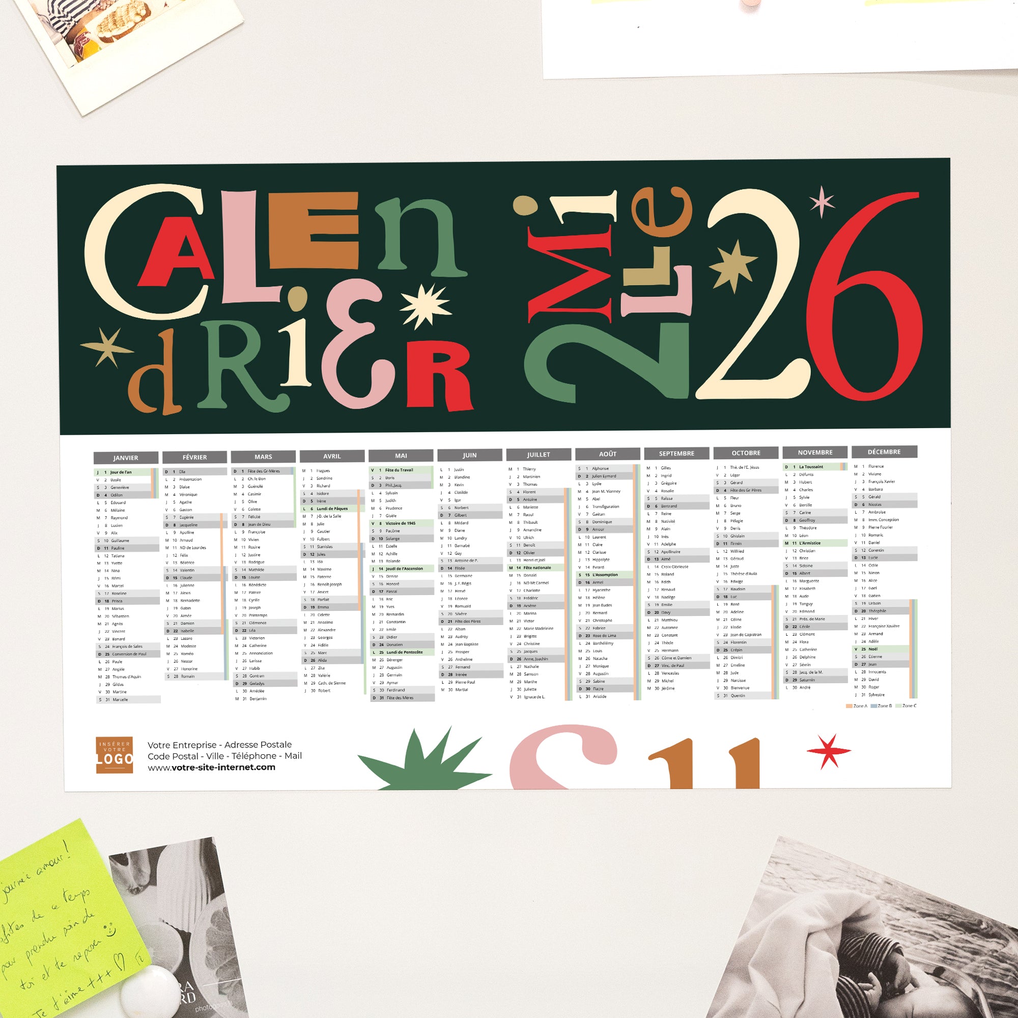 Typorama | Vœux professionnels • Calendrier professionnel • A3 photo N° 1