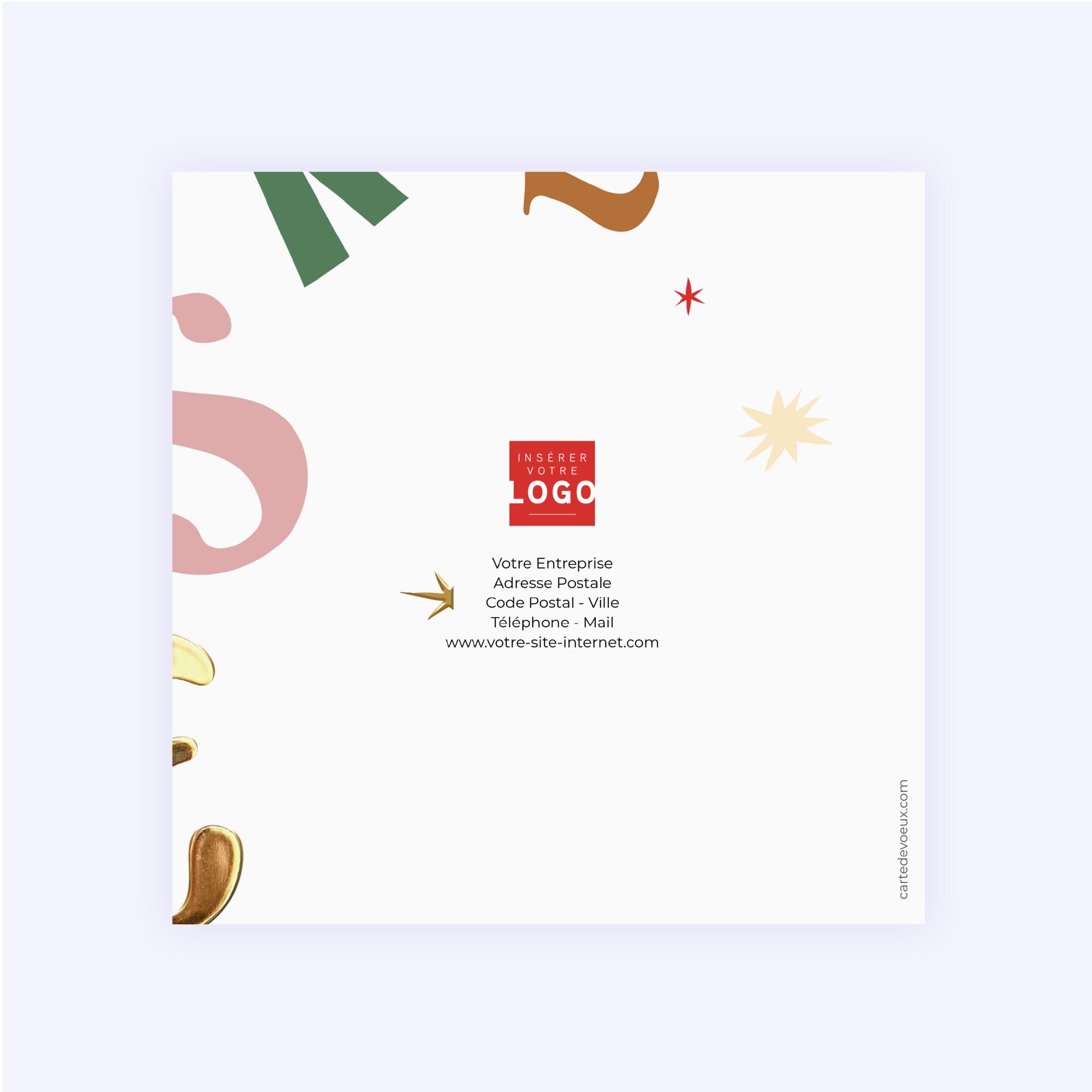 Typorama | Vœux professionnels • Carte de voeux dorure • Carré double photo N° 3