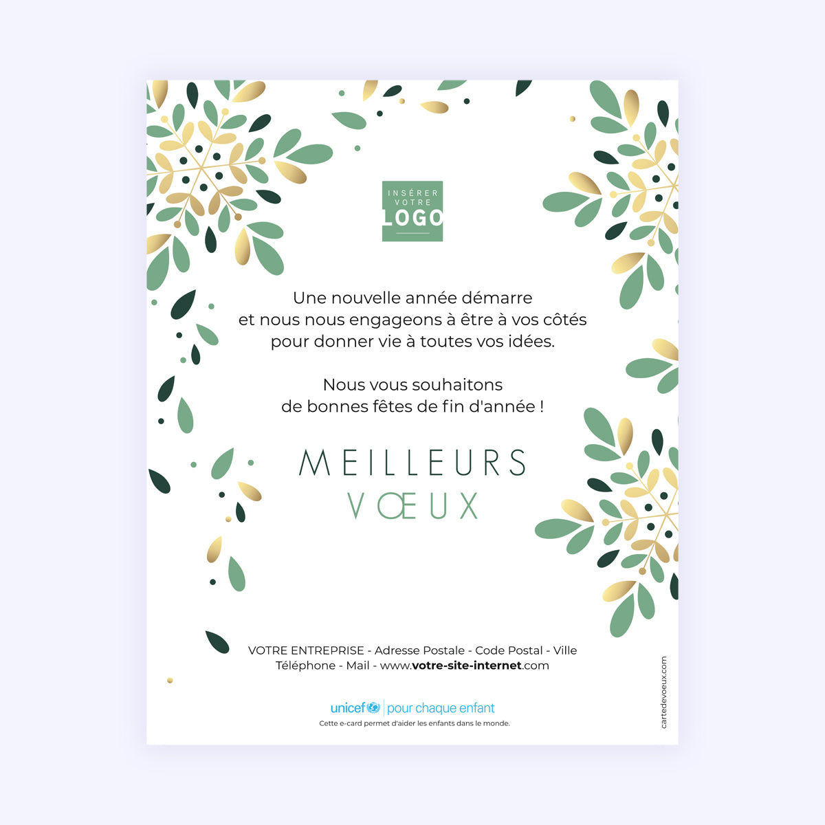 Flocon végétal | Vœux professionnels • Carte virtuelle • eCard Image photo N° 1