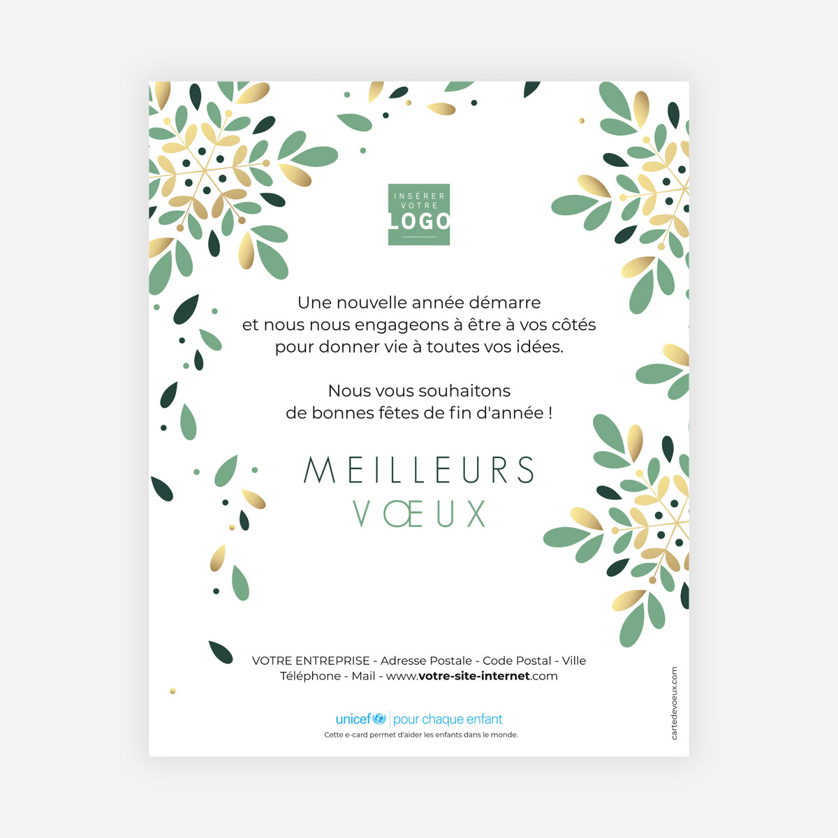 Flocon végétal | Vœux professionnels • Carte virtuelle • eCard Image photo N° 1