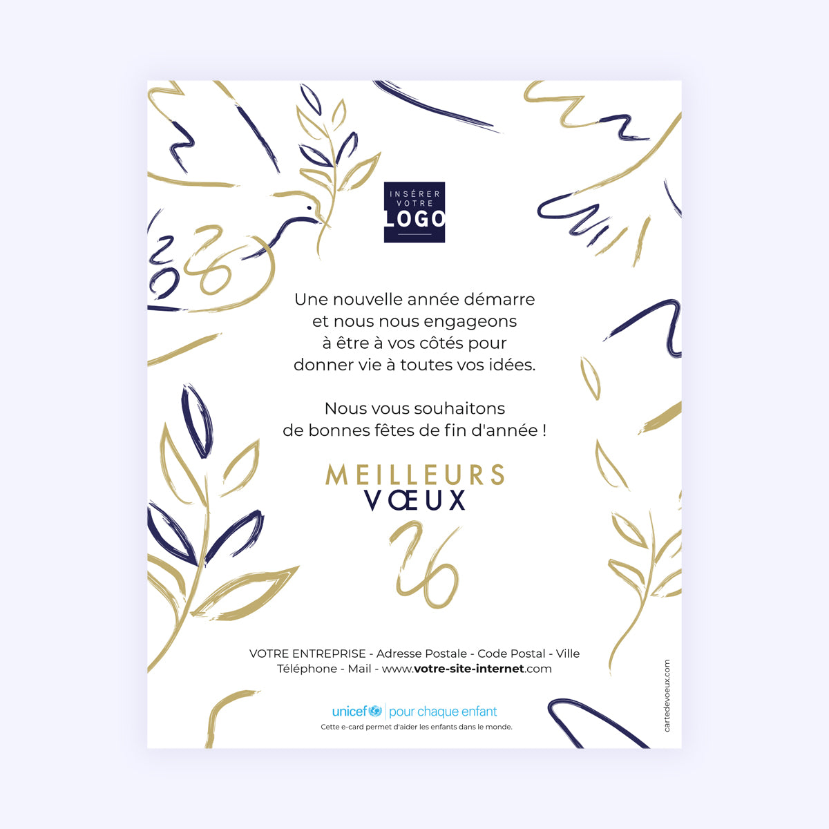 Espoir pour 2026 doré | Vœux professionnels • Carte virtuelle • eCard Image photo N° 1