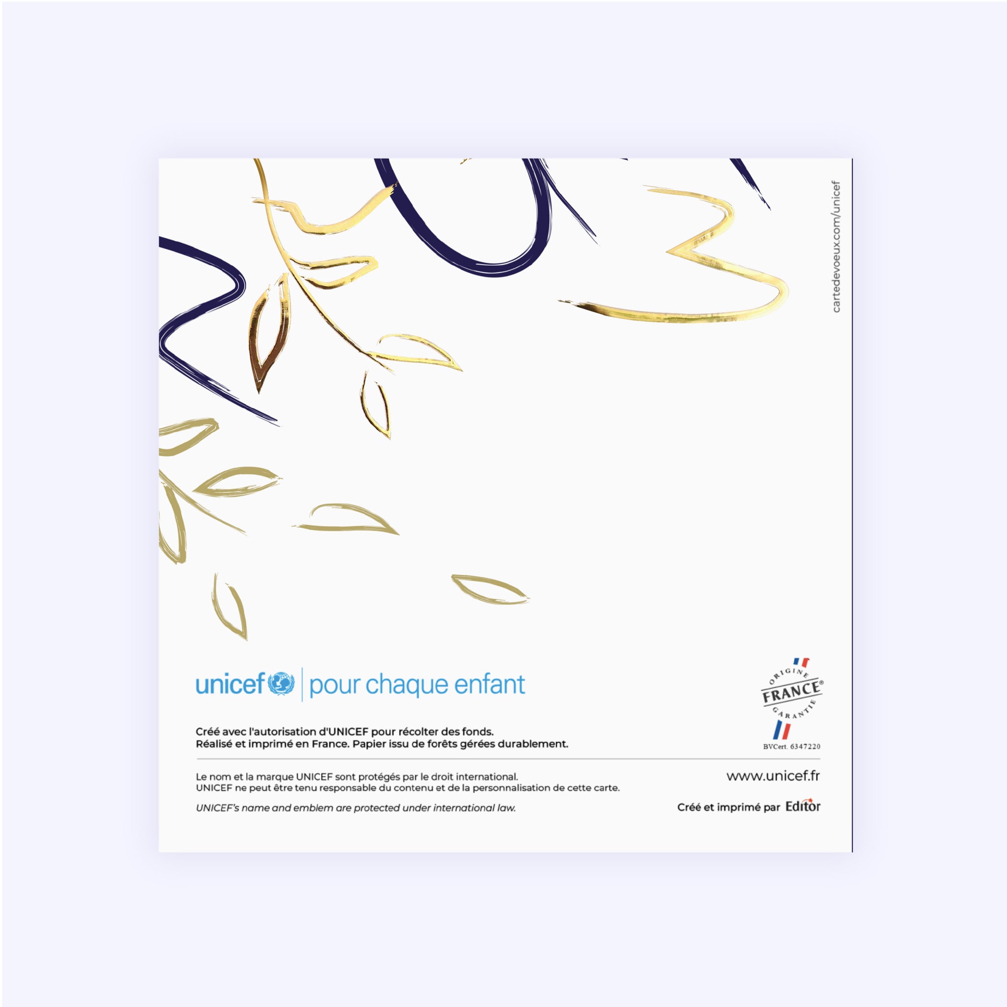 Espoir pour 2026 doré | Vœux professionnels • Carte de voeux dorure • Carré double photo N° 3