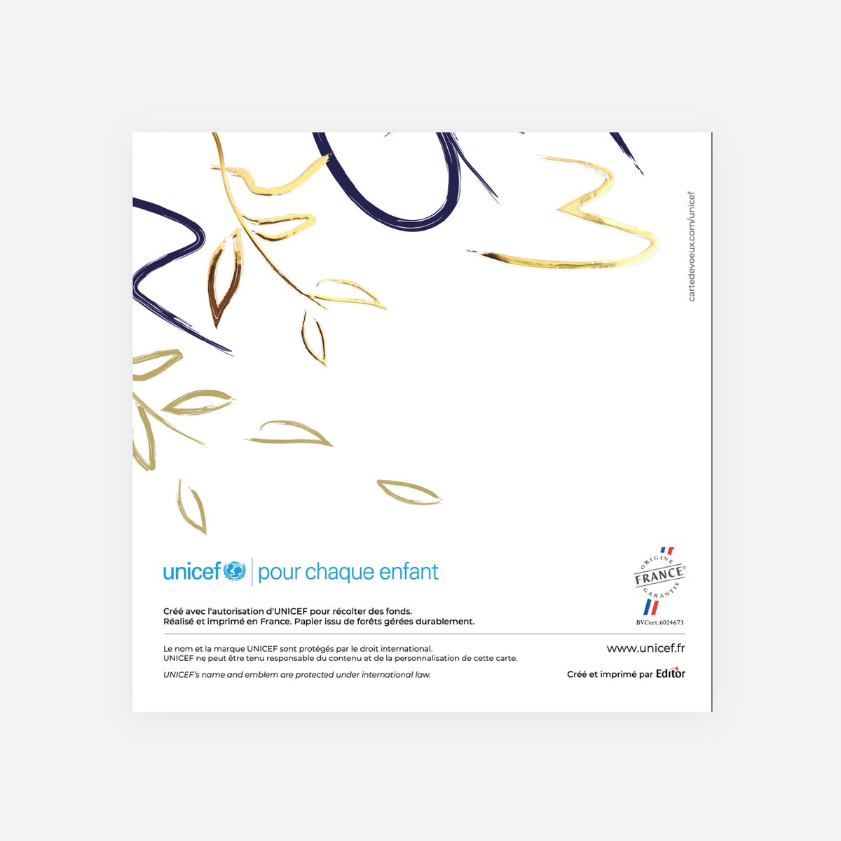 Espoir pour 2027 doré | Vœux professionnels • Carte de voeux dorure • Carrée pliable photo N° 3
