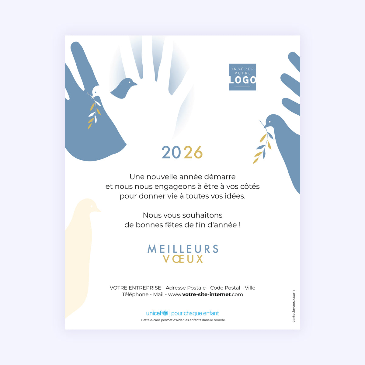 La paix entre les mains | Vœux professionnels • Carte virtuelle • eCard Image photo N° 1