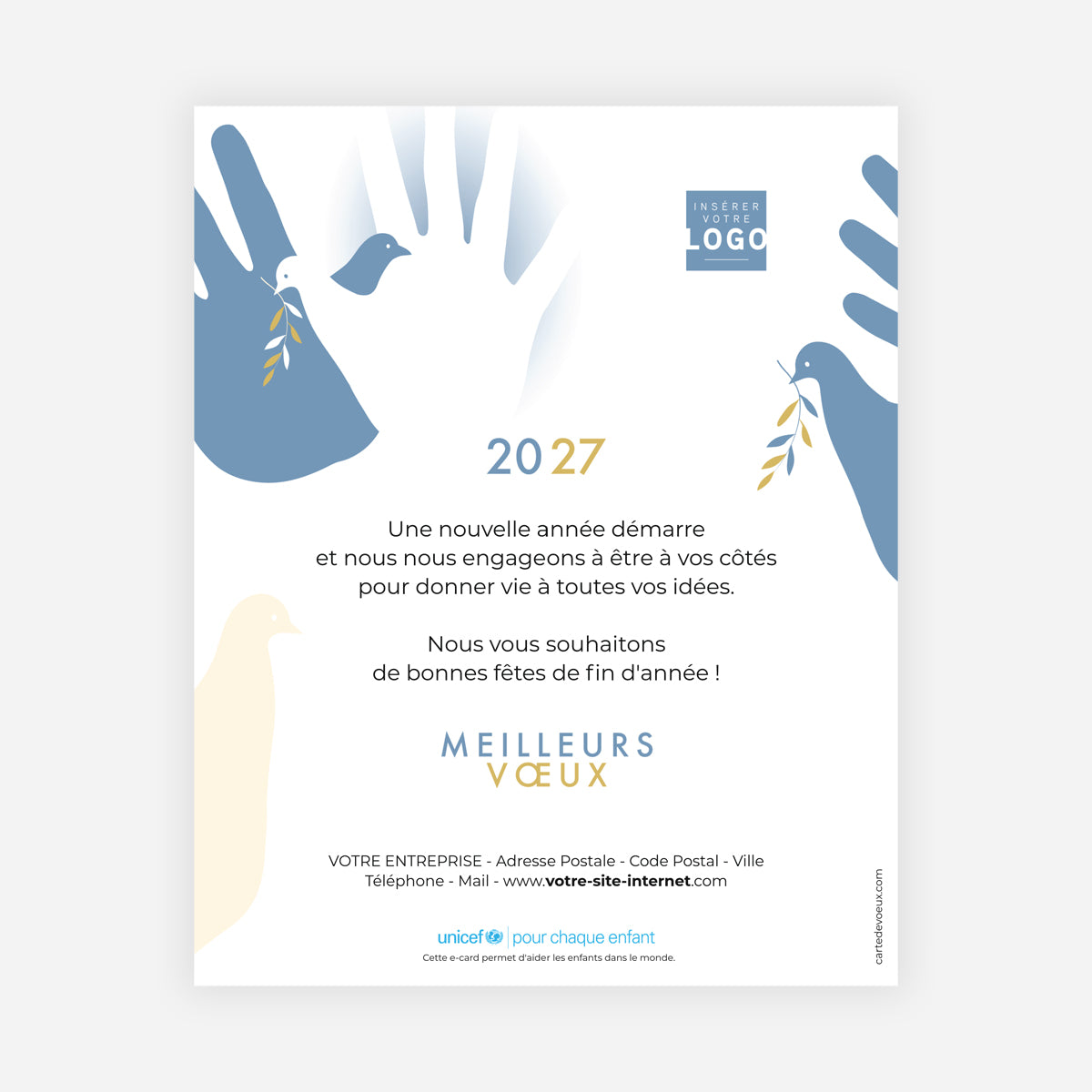 La paix entre les mains | Vœux professionnels • Carte virtuelle • eCard Image photo N° 1