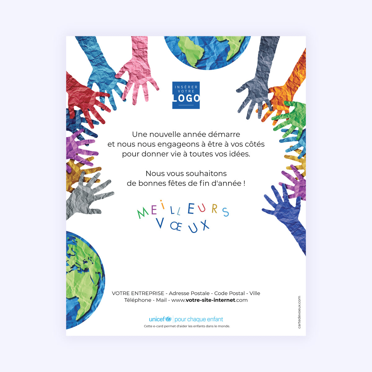 Tous pour une planète unie | Vœux professionnels • Carte virtuelle • eCard Image photo N° 1
