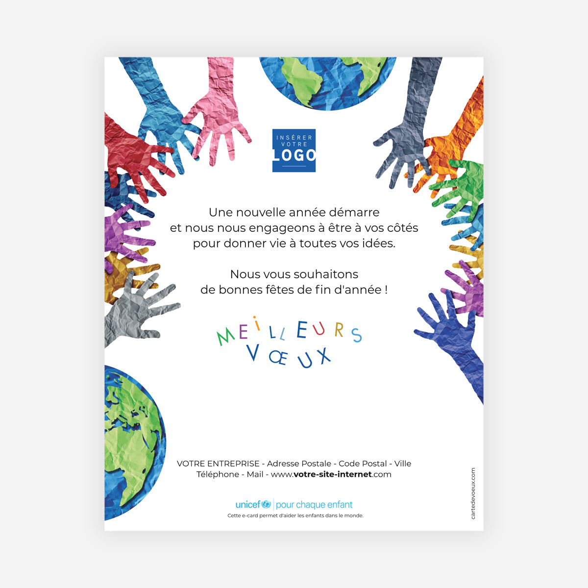 Tous pour une planète unie | Vœux professionnels • Carte virtuelle • eCard Image photo N° 1