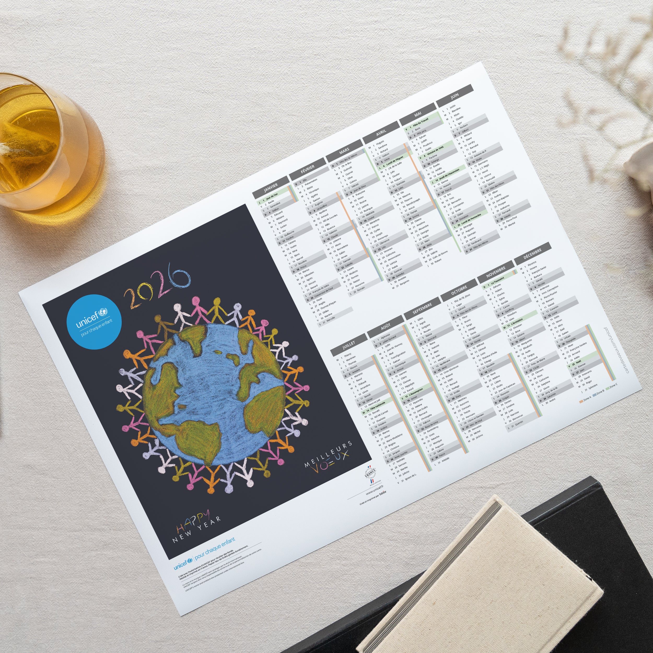 Agir ensemble, grandir ensemble | Vœux professionnels • Calendrier professionnel • A3 photo N° 1