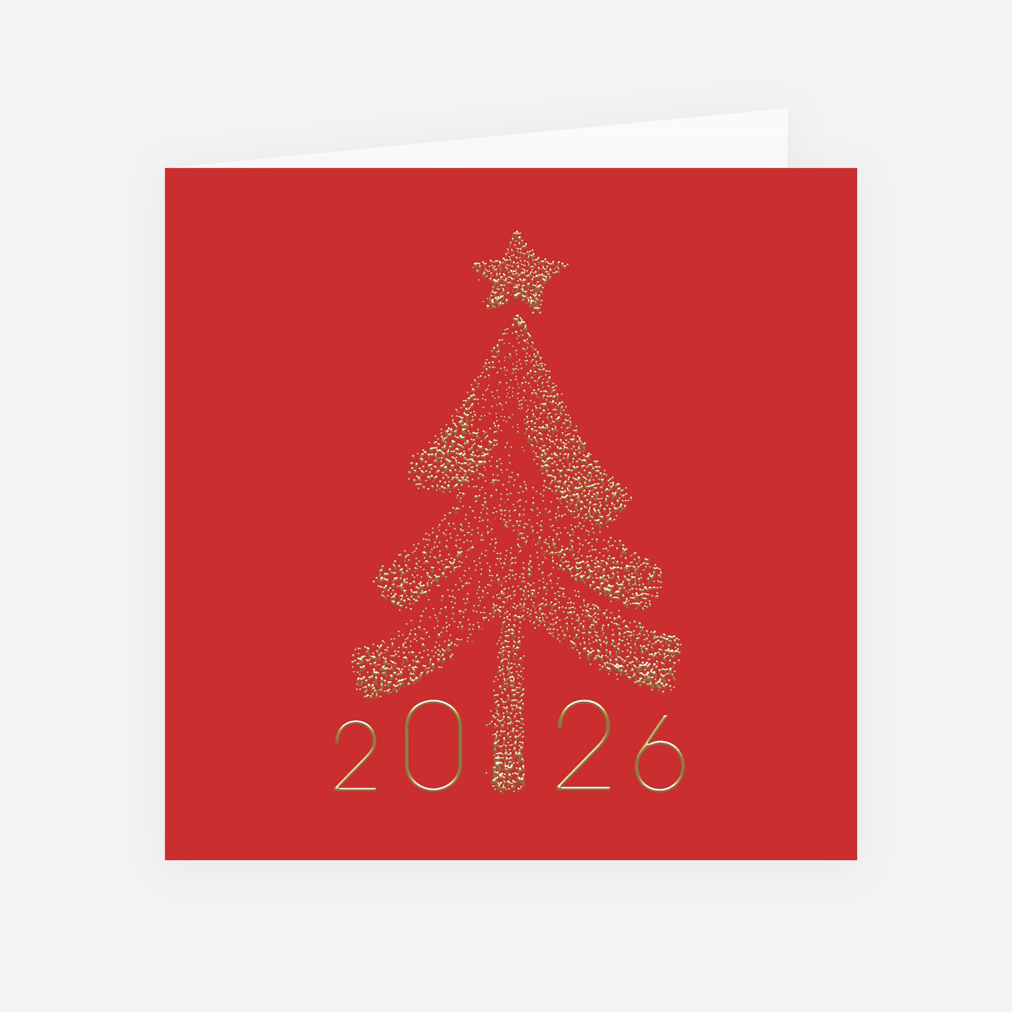 Sapin d’Or | Vœux professionnels • Carte de voeux dorure • Carré double photo N° 1
