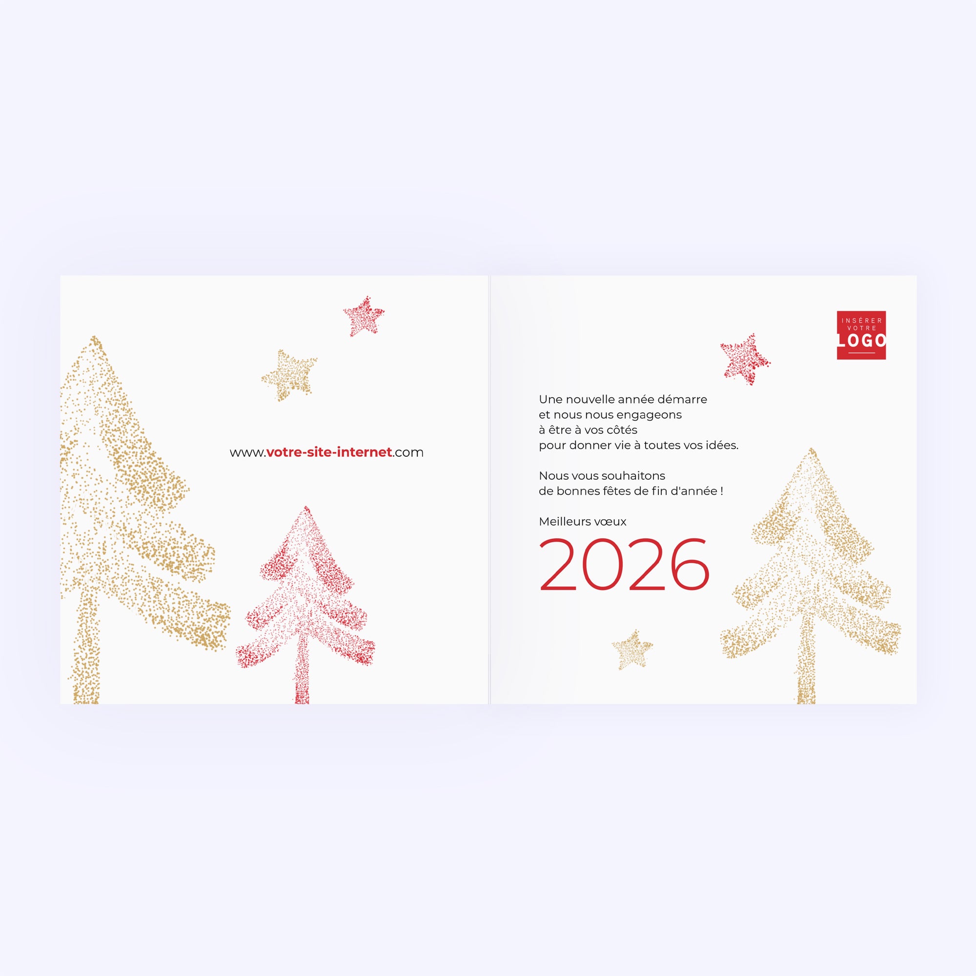 Sapin d’Or | Vœux professionnels • Carte de voeux dorure • Carré double photo N° 2