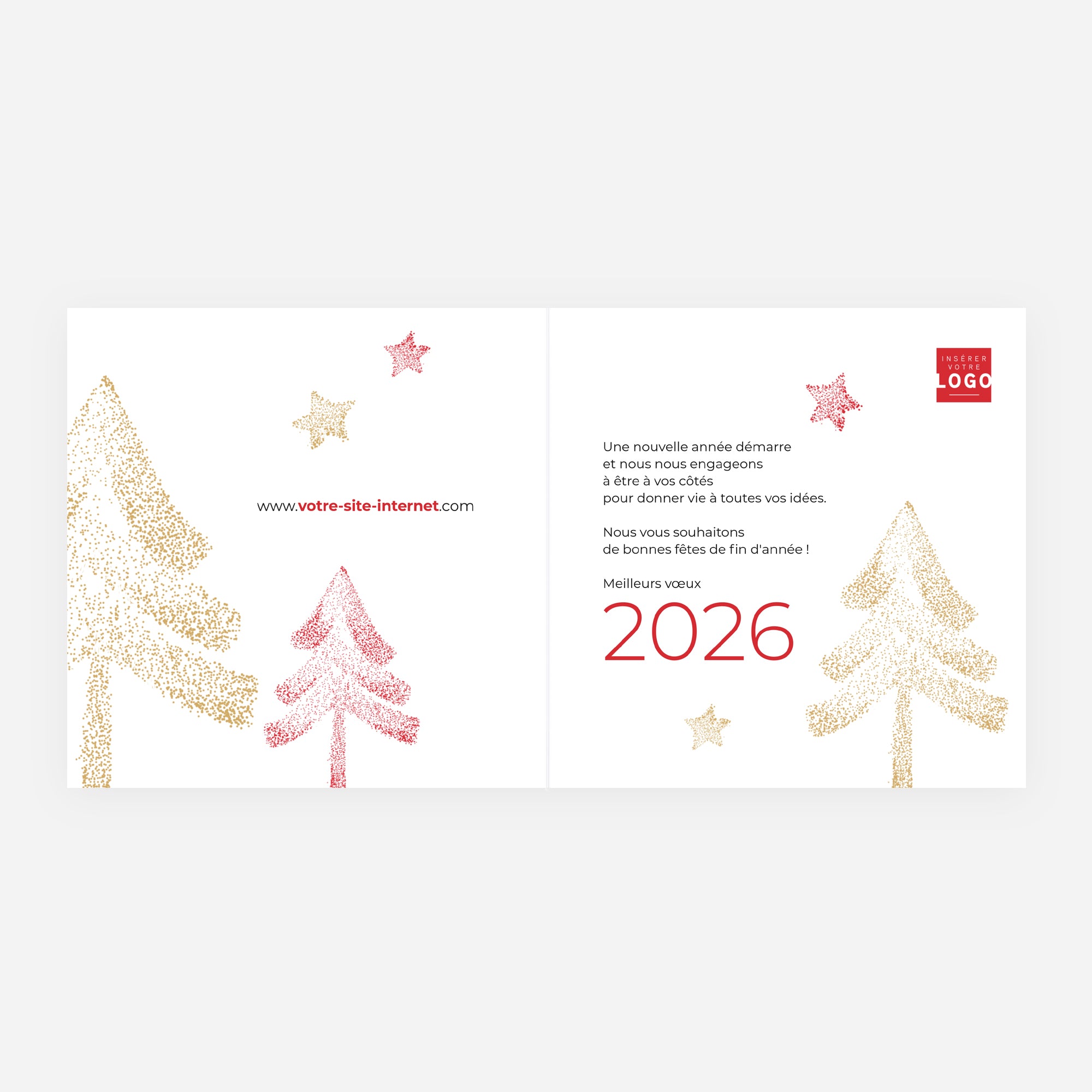 Sapin d’Or | Vœux professionnels • Carte de voeux dorure • Carré double photo N° 2
