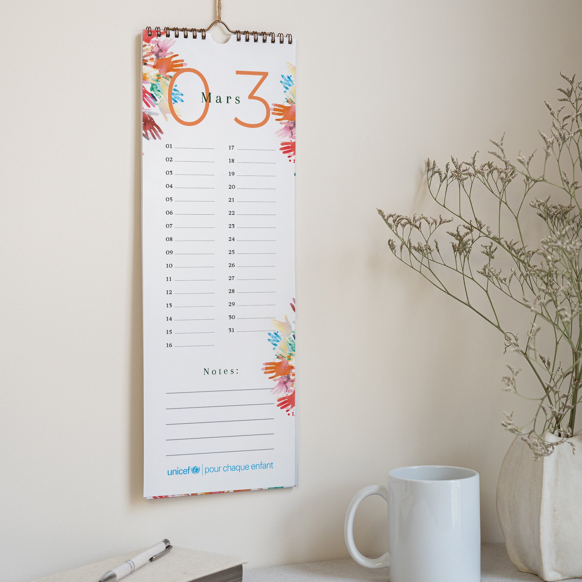 L’arbre de voeux solidaires | Vœux professionnels • Calendrier professionnel • 14,8 x 42 cm photo N° 2