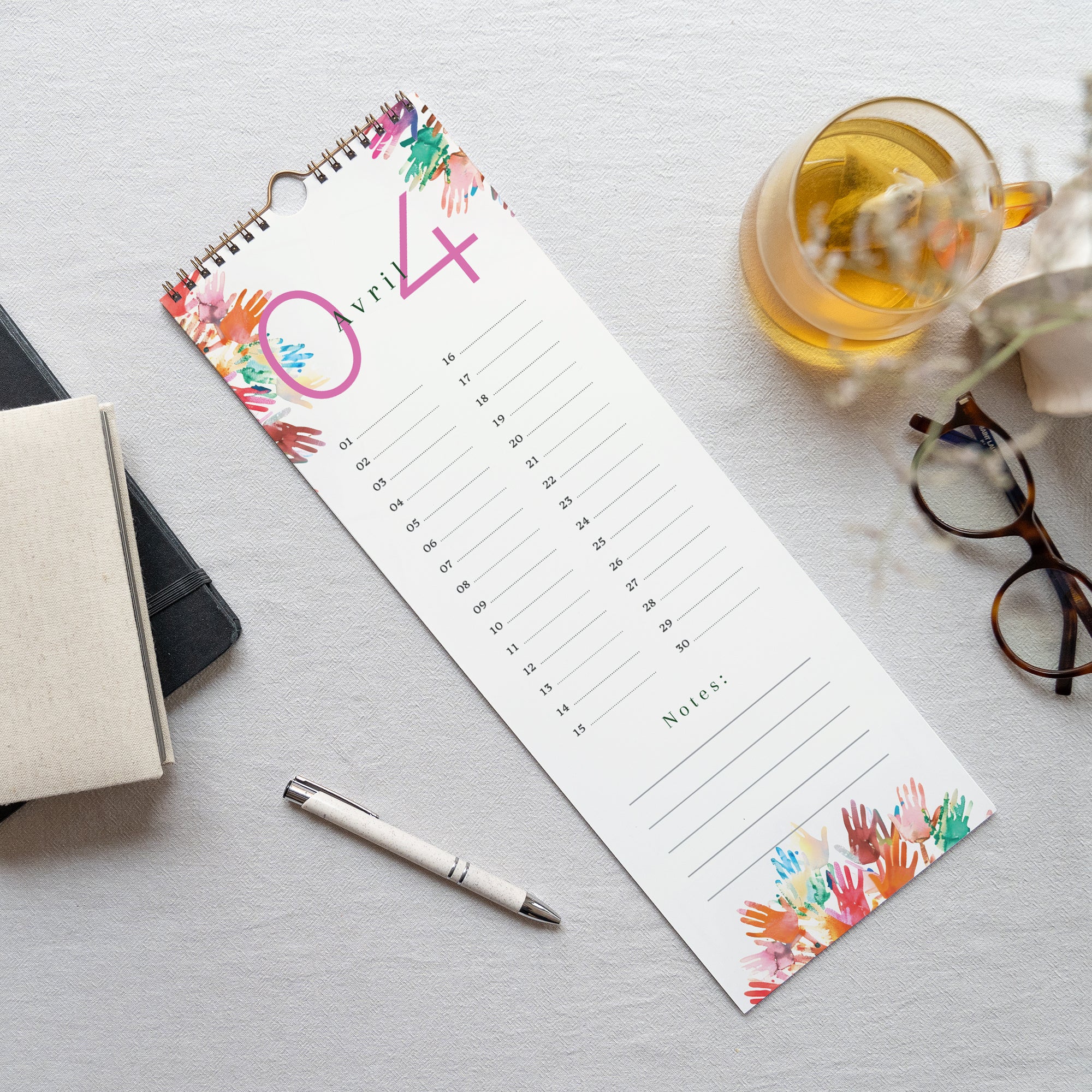 L’arbre de voeux solidaires | Vœux professionnels • Calendrier professionnel • 14,8 x 42 cm photo N° 3