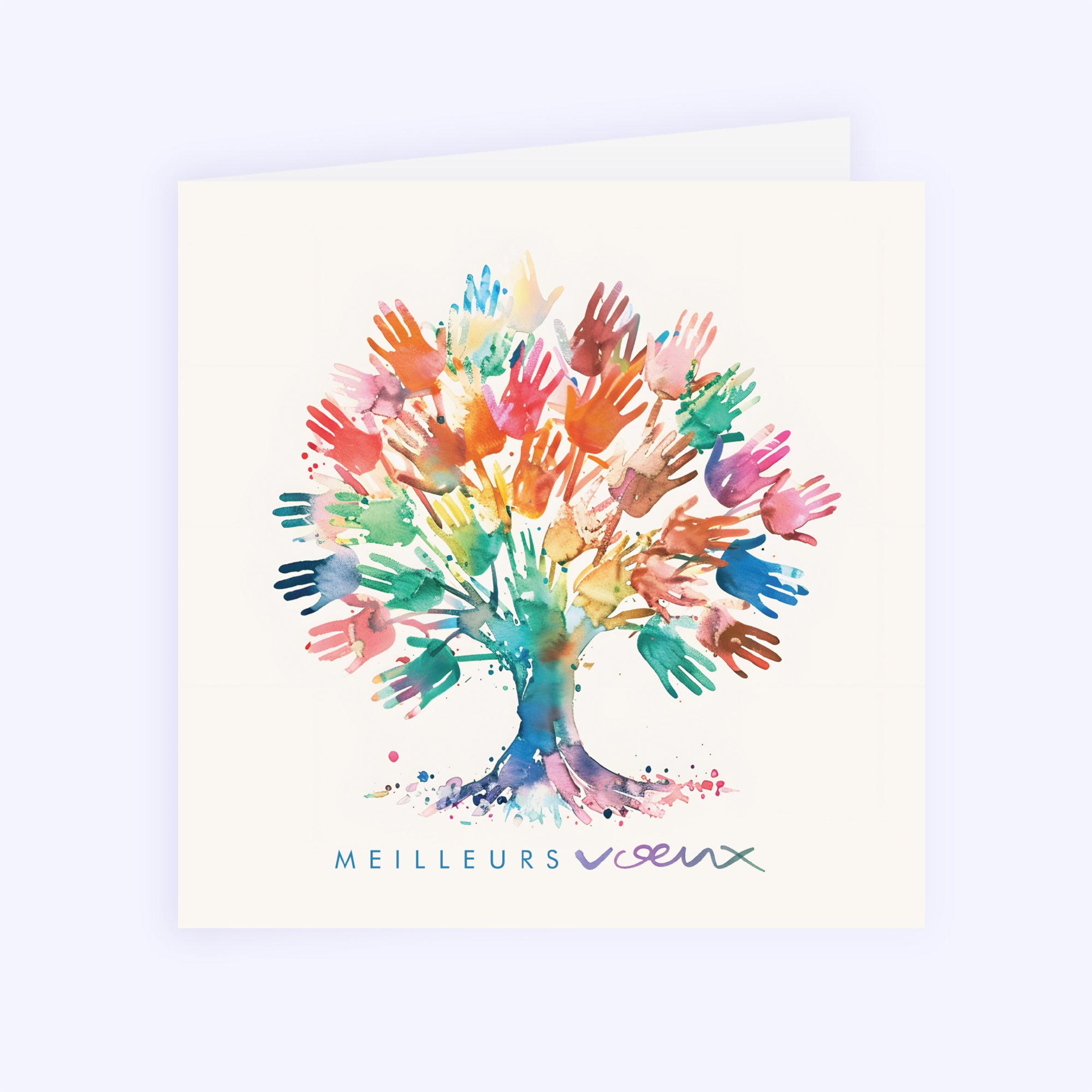 L’arbre de voeux solidaires | Vœux professionnels • Carte de voeux • Carré double photo N° 1