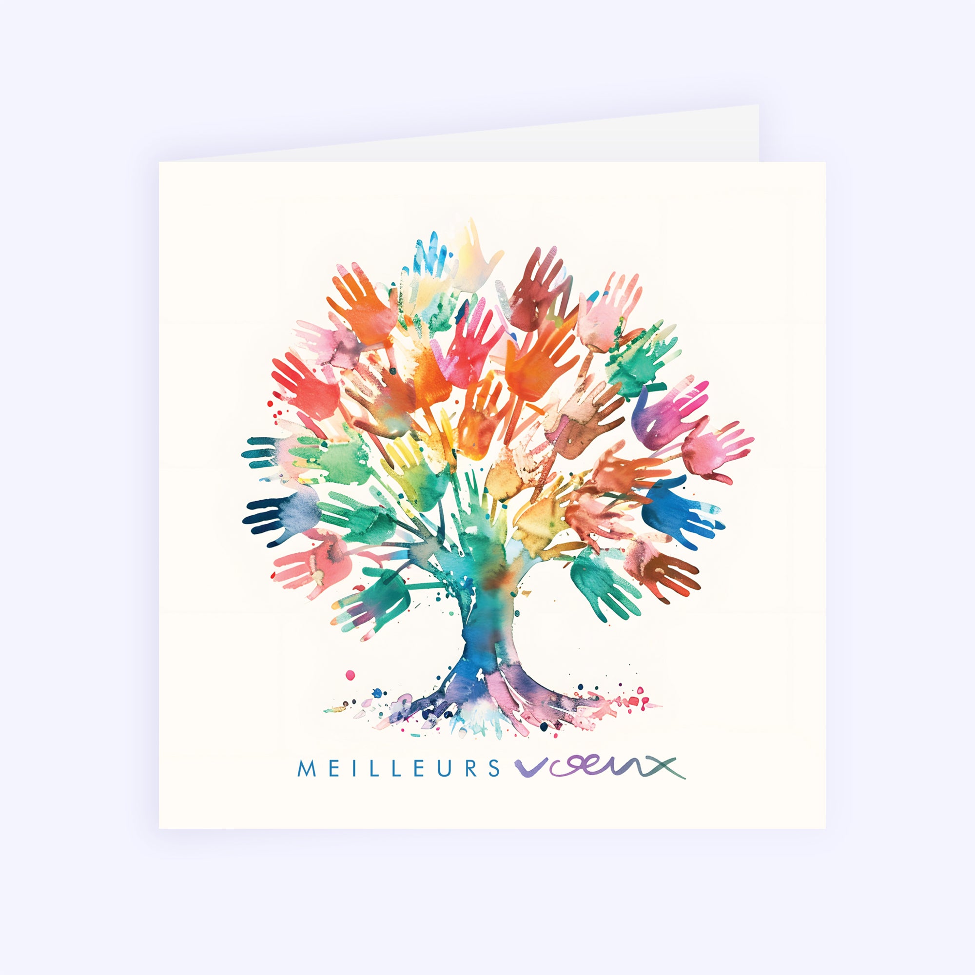 L’arbre de voeux solidaires | Vœux professionnels • Carte de voeux • Carré double photo N° 1