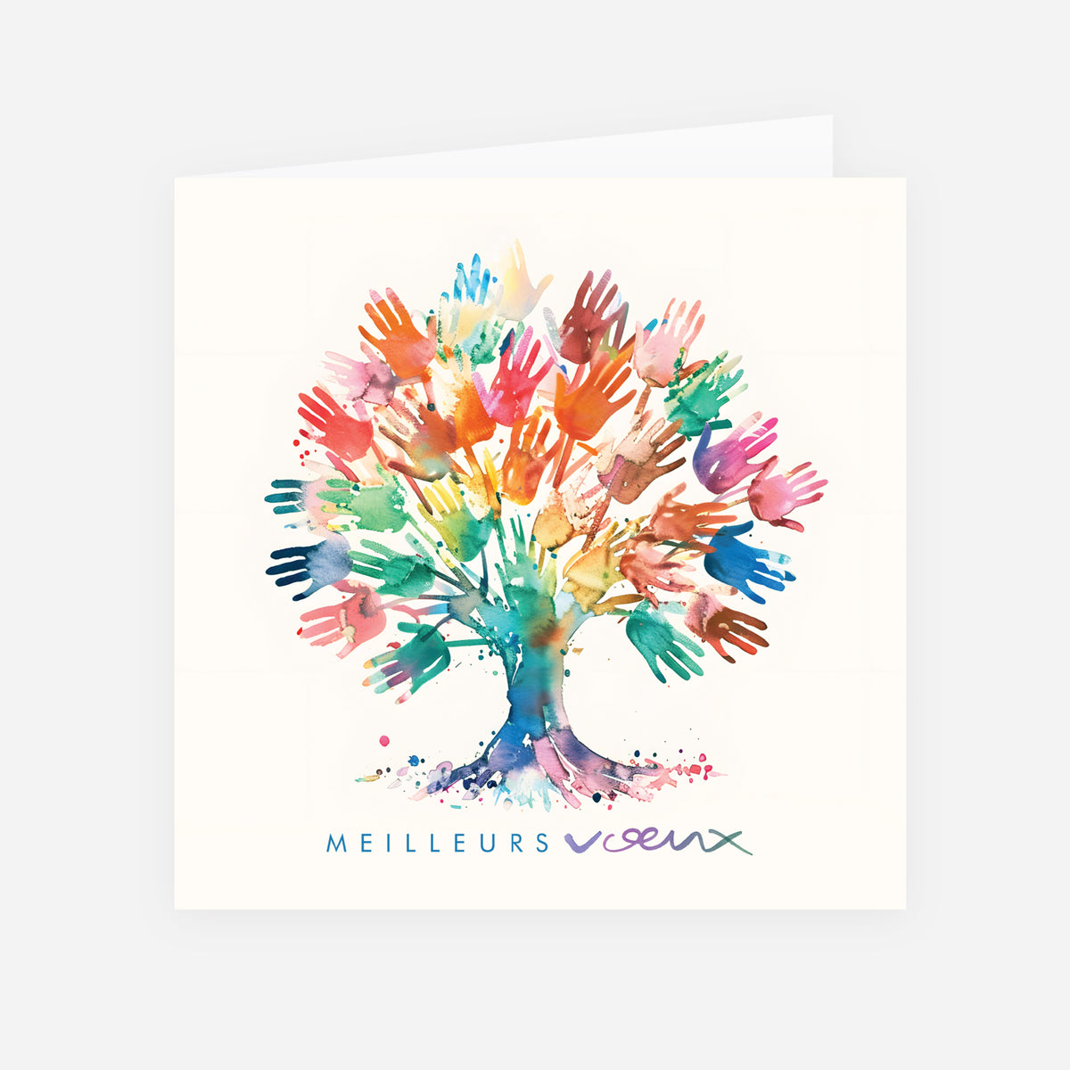 L’arbre de voeux solidaires | Vœux professionnels • Carte de voeux • Carrée pliable photo N° 1