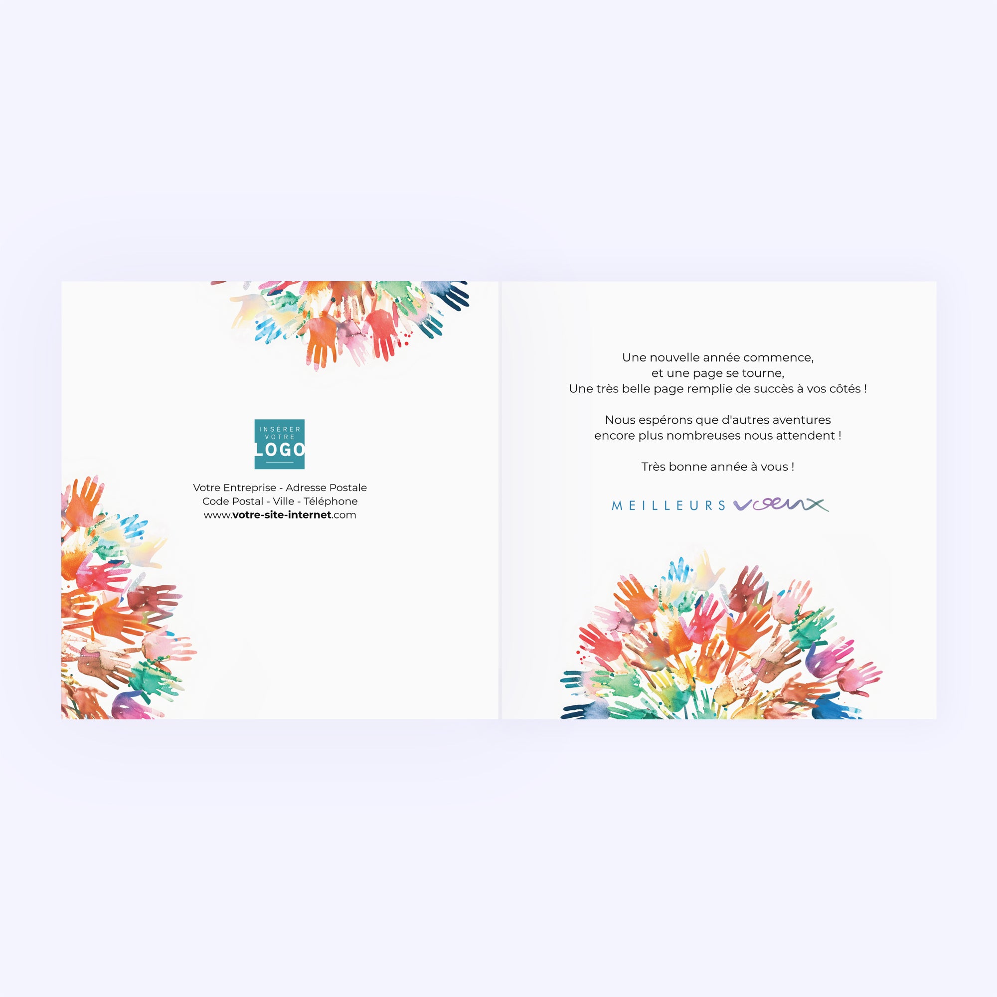 L’arbre de voeux solidaires | Vœux professionnels • Carte de voeux • Carré double photo N° 2