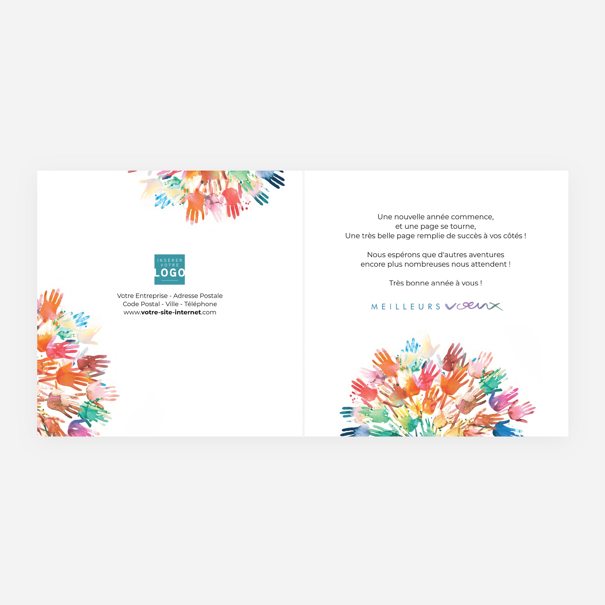 L’arbre de voeux solidaires | Vœux professionnels • Carte de voeux • Carré double photo N° 2