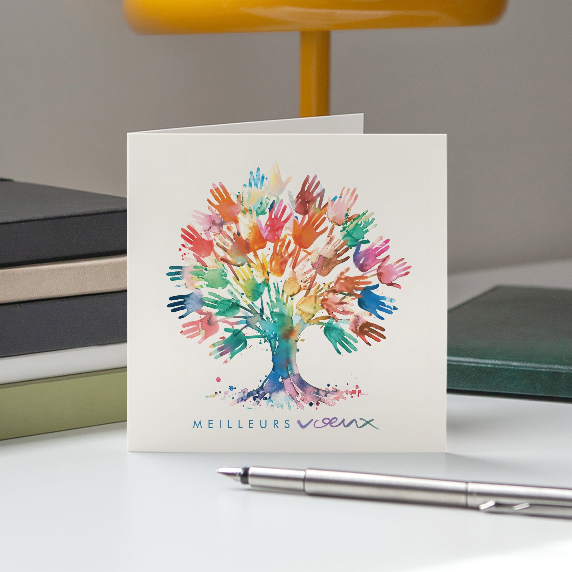 L’arbre de voeux solidaires | Vœux professionnels • Carte de voeux • Carré double photo N° 5