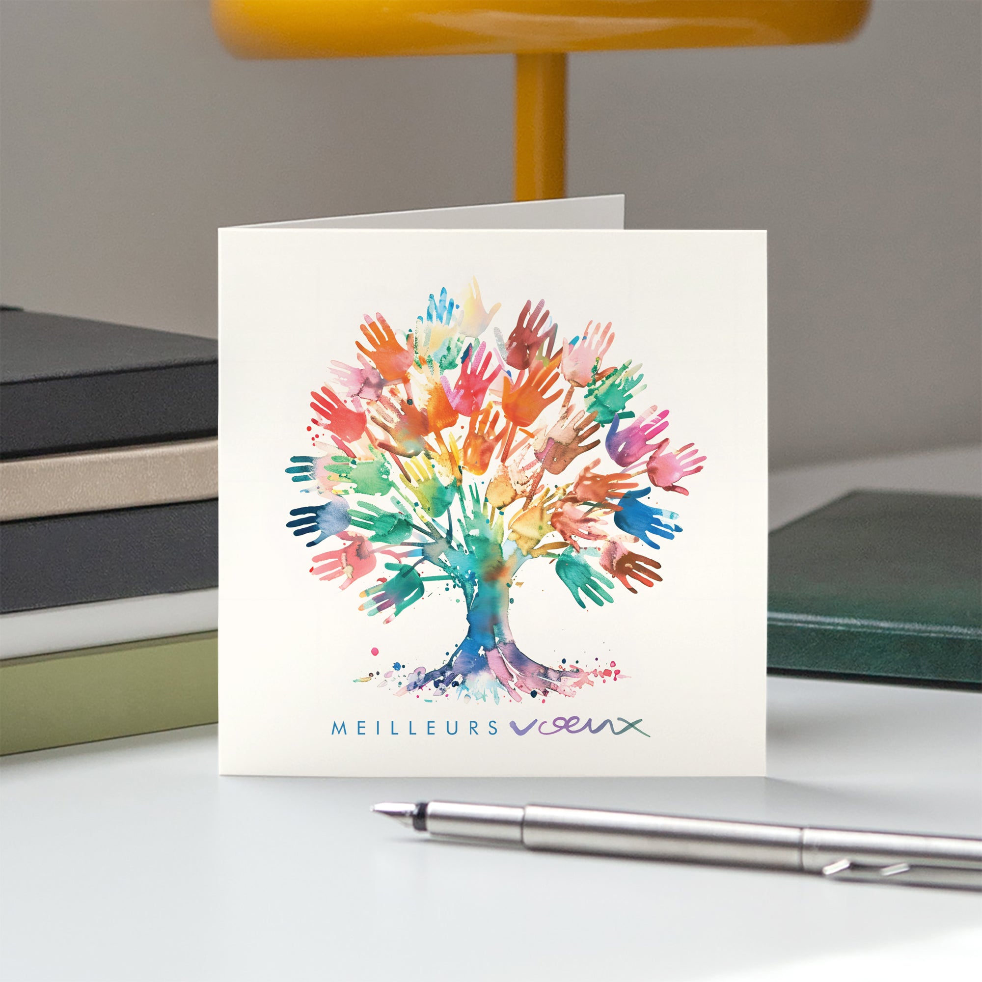L’arbre de voeux solidaires | Vœux professionnels • Carte de voeux • Carré double photo N° 5