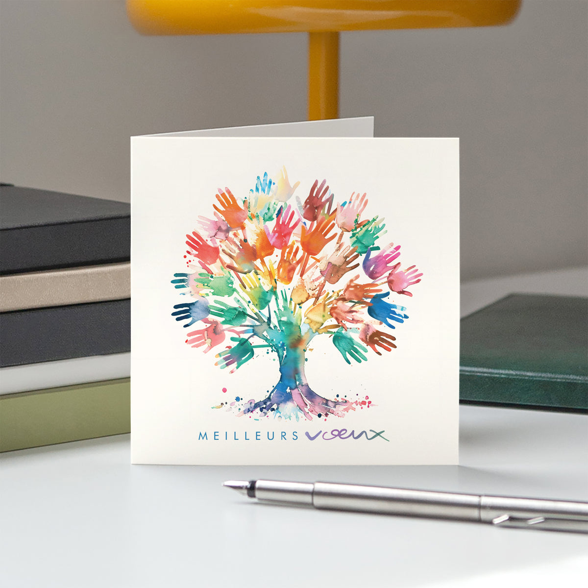 L’arbre de voeux solidaires | Vœux professionnels • Carte de voeux • Carrée pliable photo N° 5