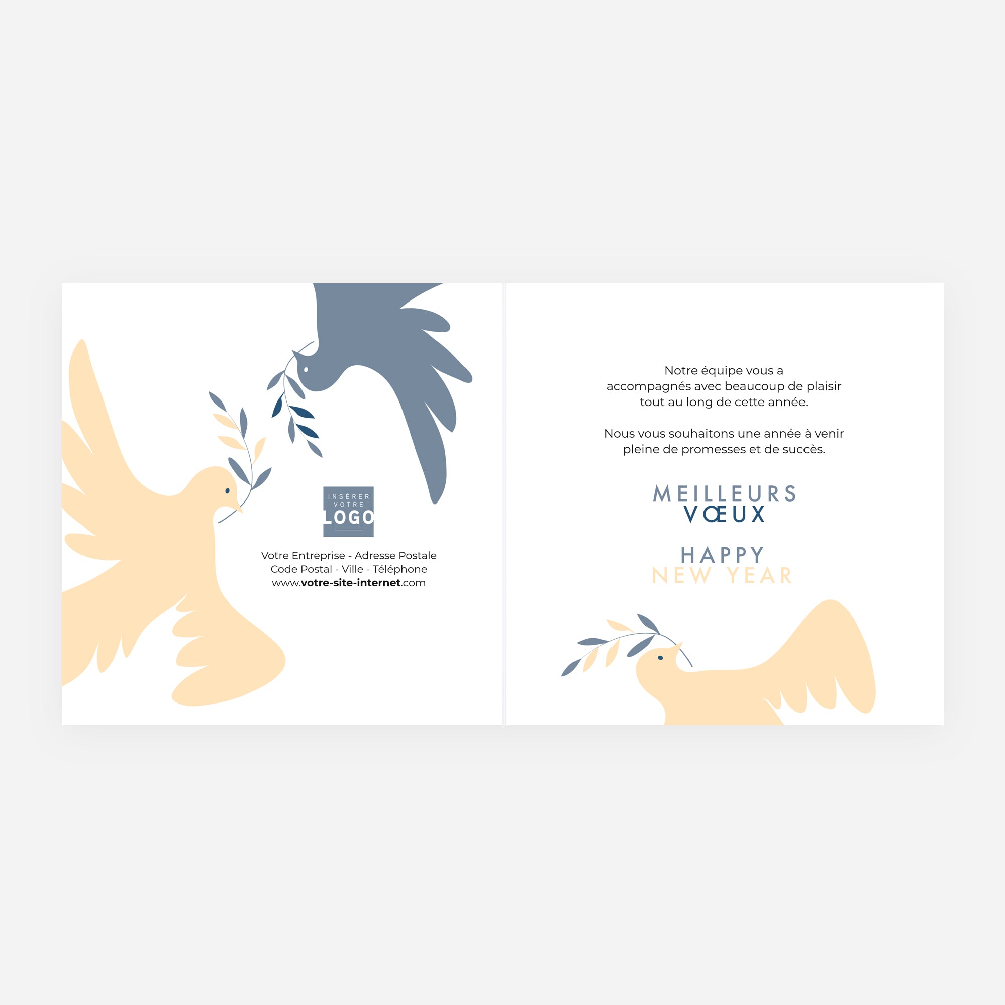 Paix & équilibre | Vœux professionnels • Carte de voeux • Carré double photo N° 2