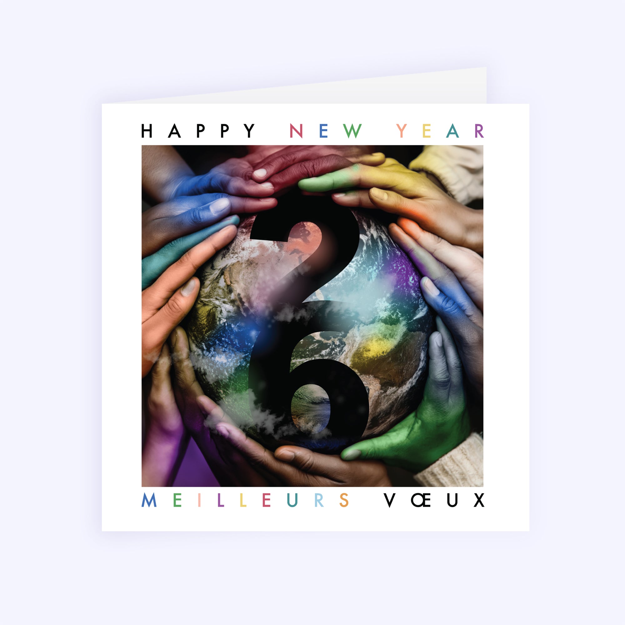 Couleurs sur le monde | Vœux professionnels • Carte de voeux • Carré double photo N° 1