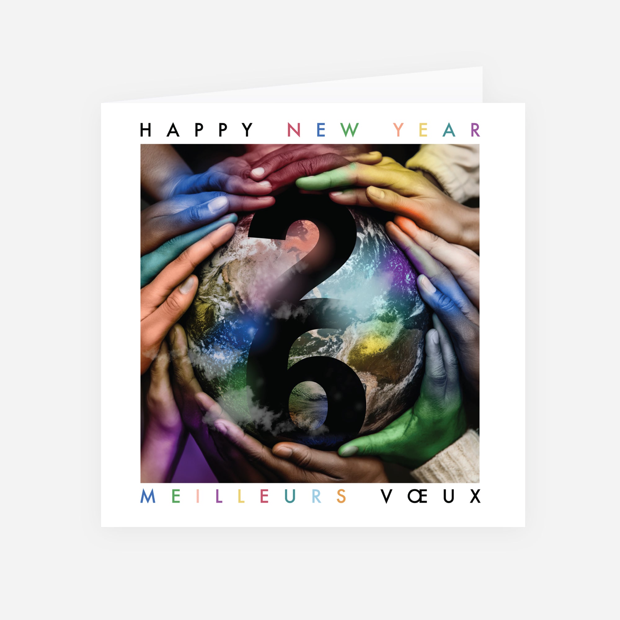 Couleurs sur le monde | Vœux professionnels • Carte de voeux • Carré double photo N° 1
