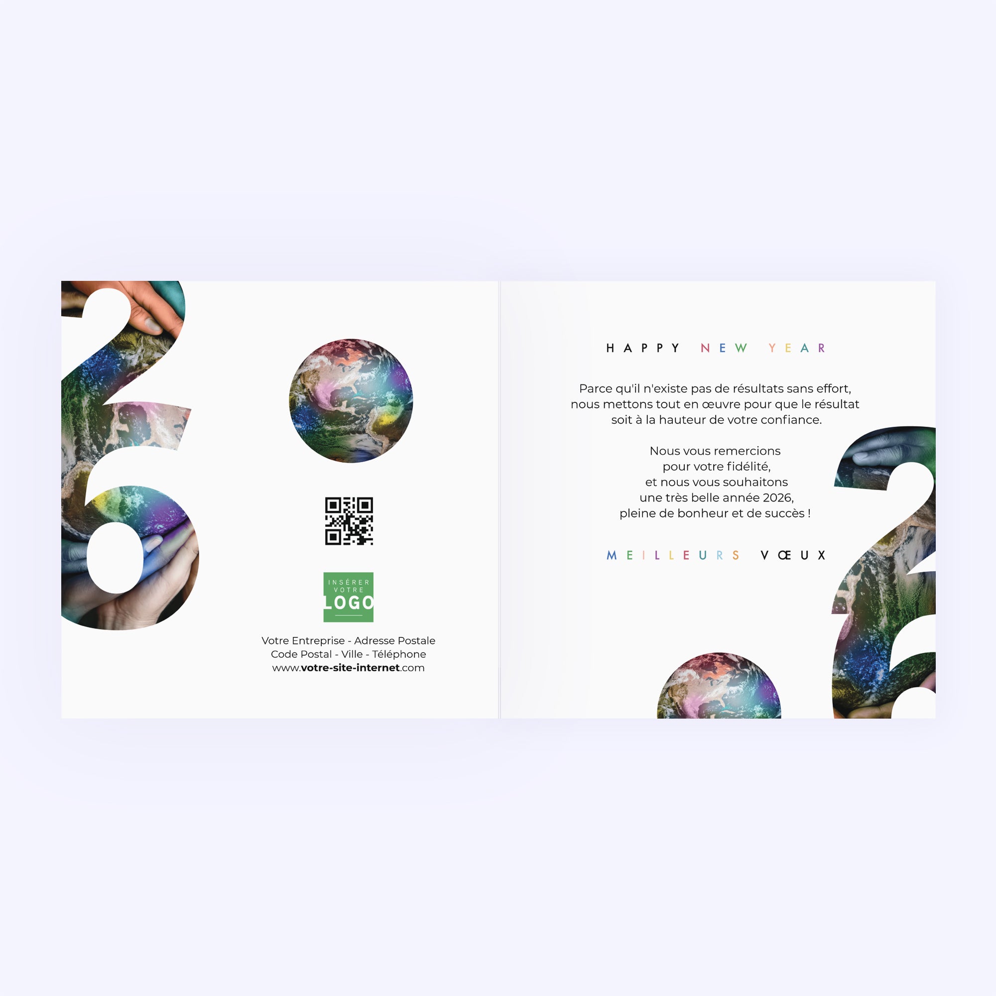 Couleurs sur le monde | Vœux professionnels • Carte de voeux • Carré double photo N° 2