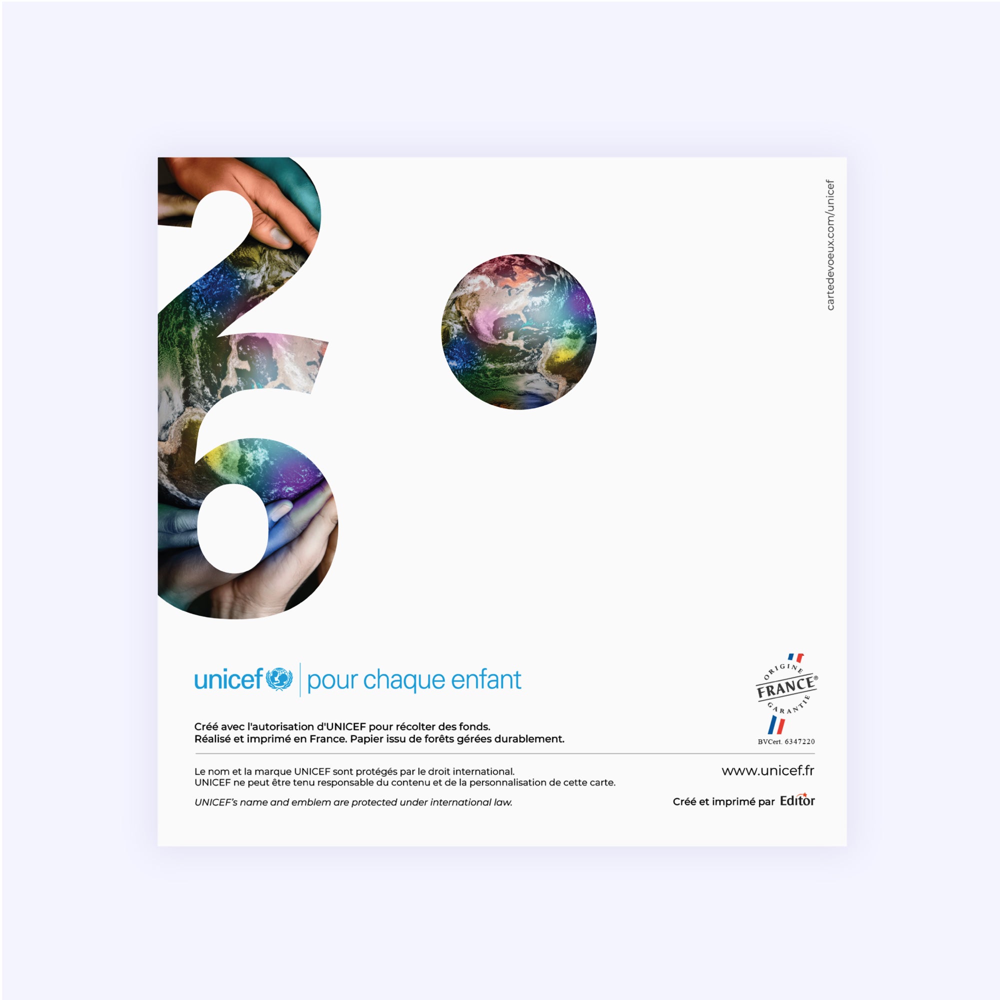 Couleurs sur le monde | Vœux professionnels • Carte de voeux • Carré double photo N° 3