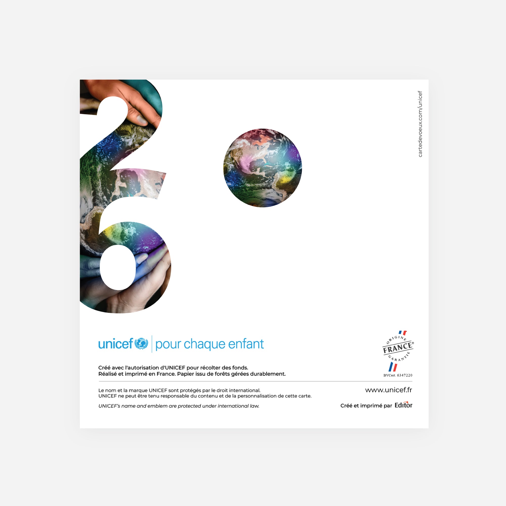 Couleurs sur le monde | Vœux professionnels • Carte de voeux • Carré double photo N° 3